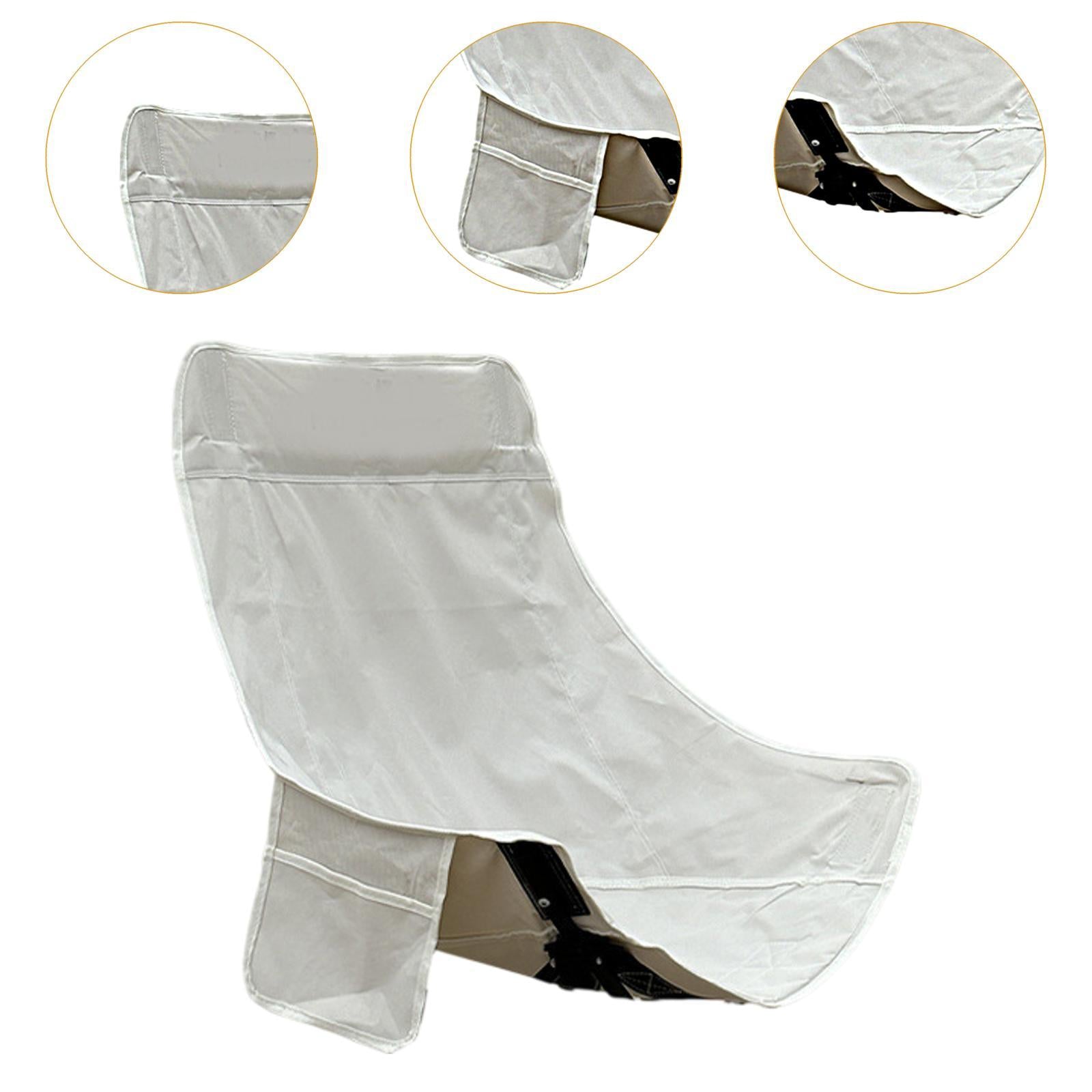 Folding Camping Chair Cover Portable Replacement for Backyard Picnic Fishing High Back White