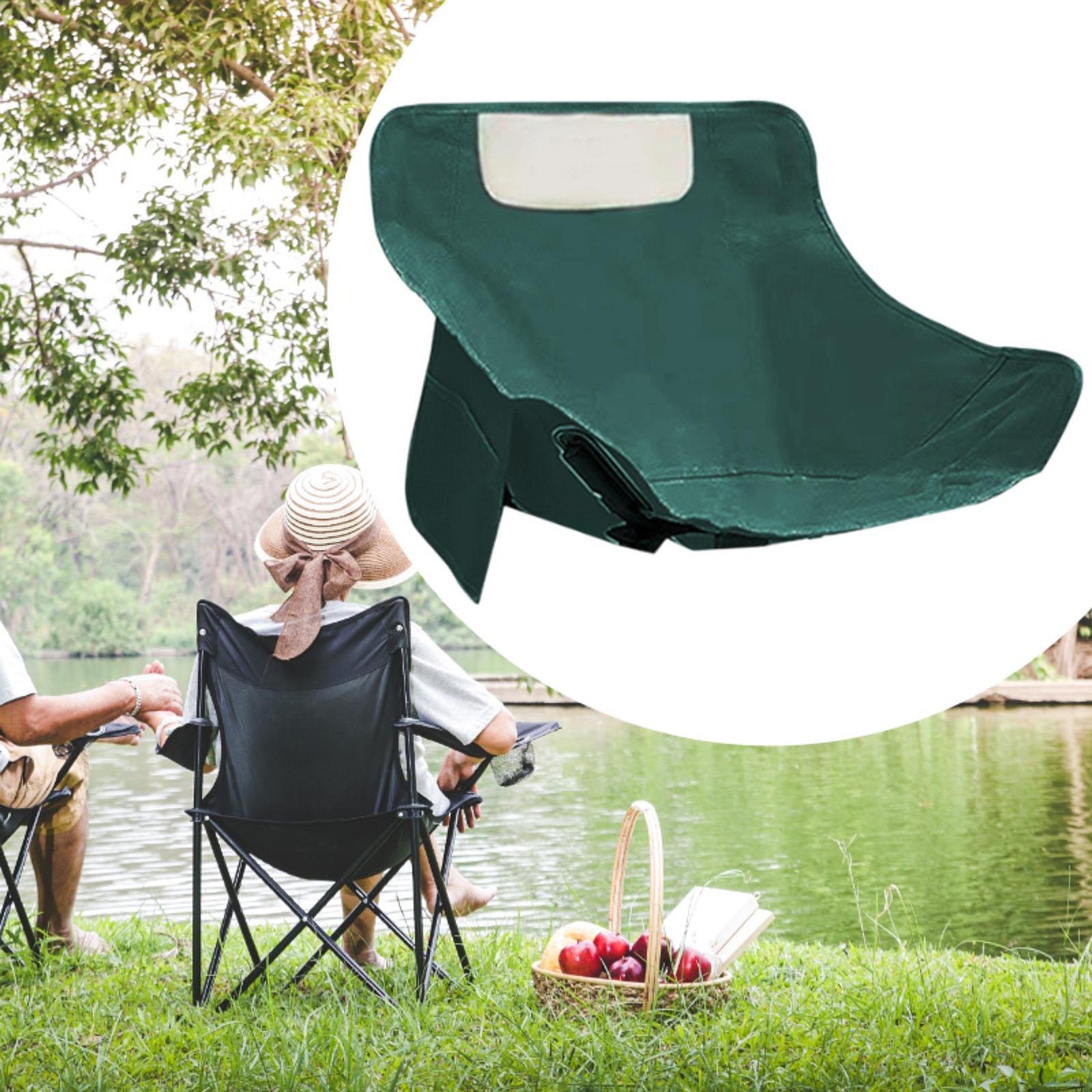 Folding Camping Chair Cover Portable Replacement for Backyard Picnic Fishing Low Back Green
