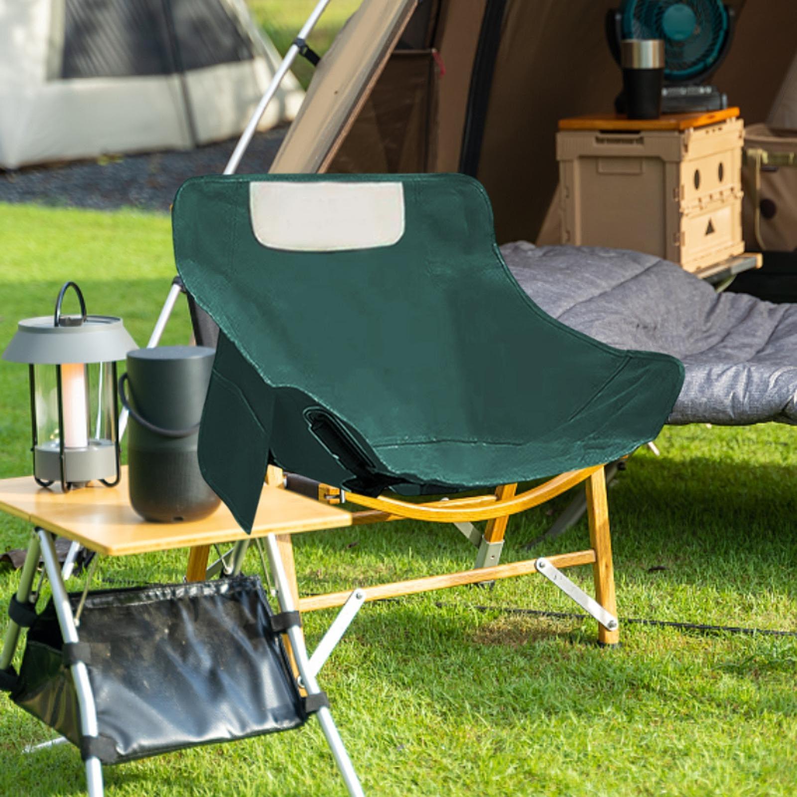 Folding Camping Chair Cover Portable Replacement for Backyard Picnic Fishing Low Back Green