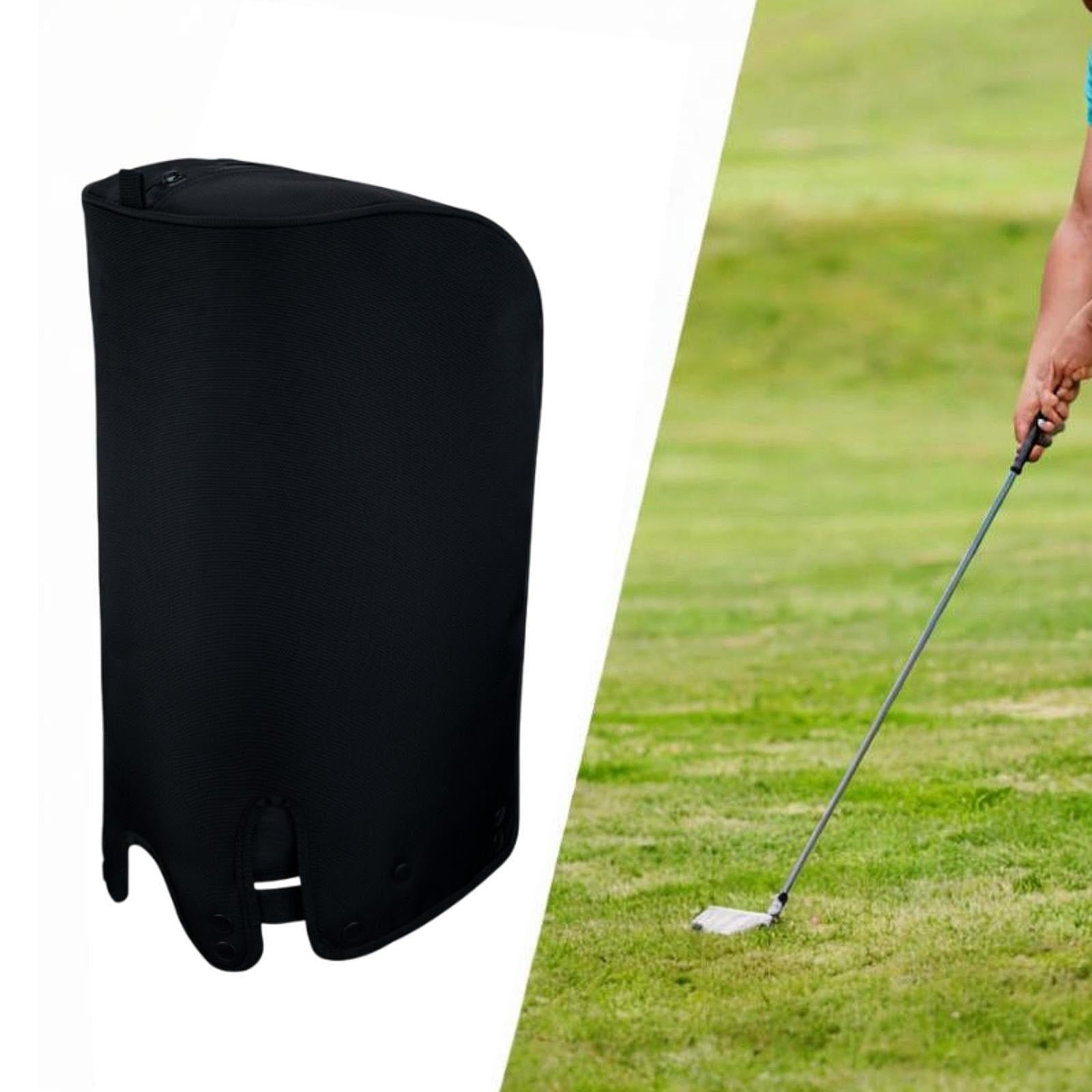 Golf Bag Cover Dustproof Rain Hood Cape for Travel Golf Course Driving Range Black