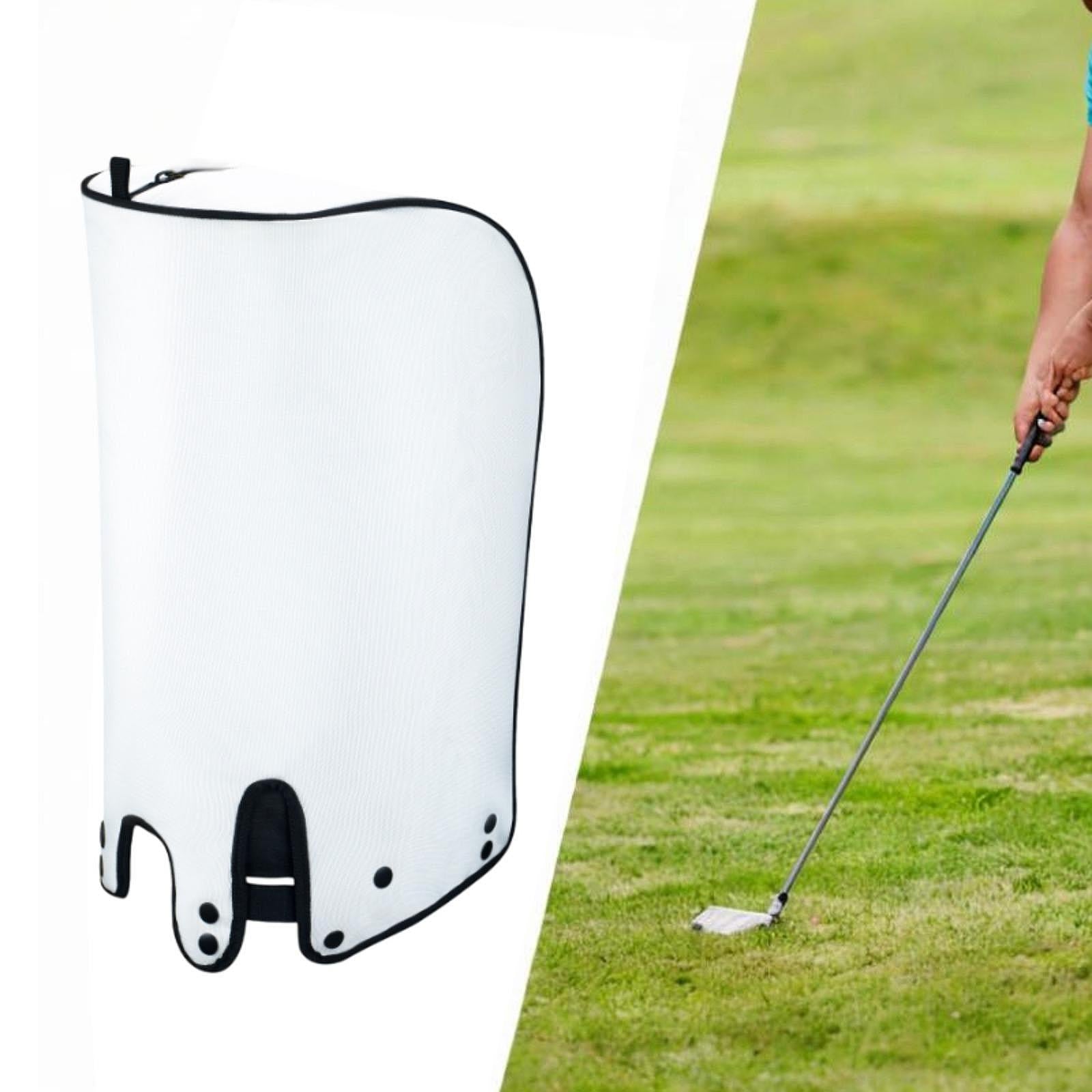 Golf Bag Cover Dustproof Rain Hood Cape for Travel Golf Course Driving Range White