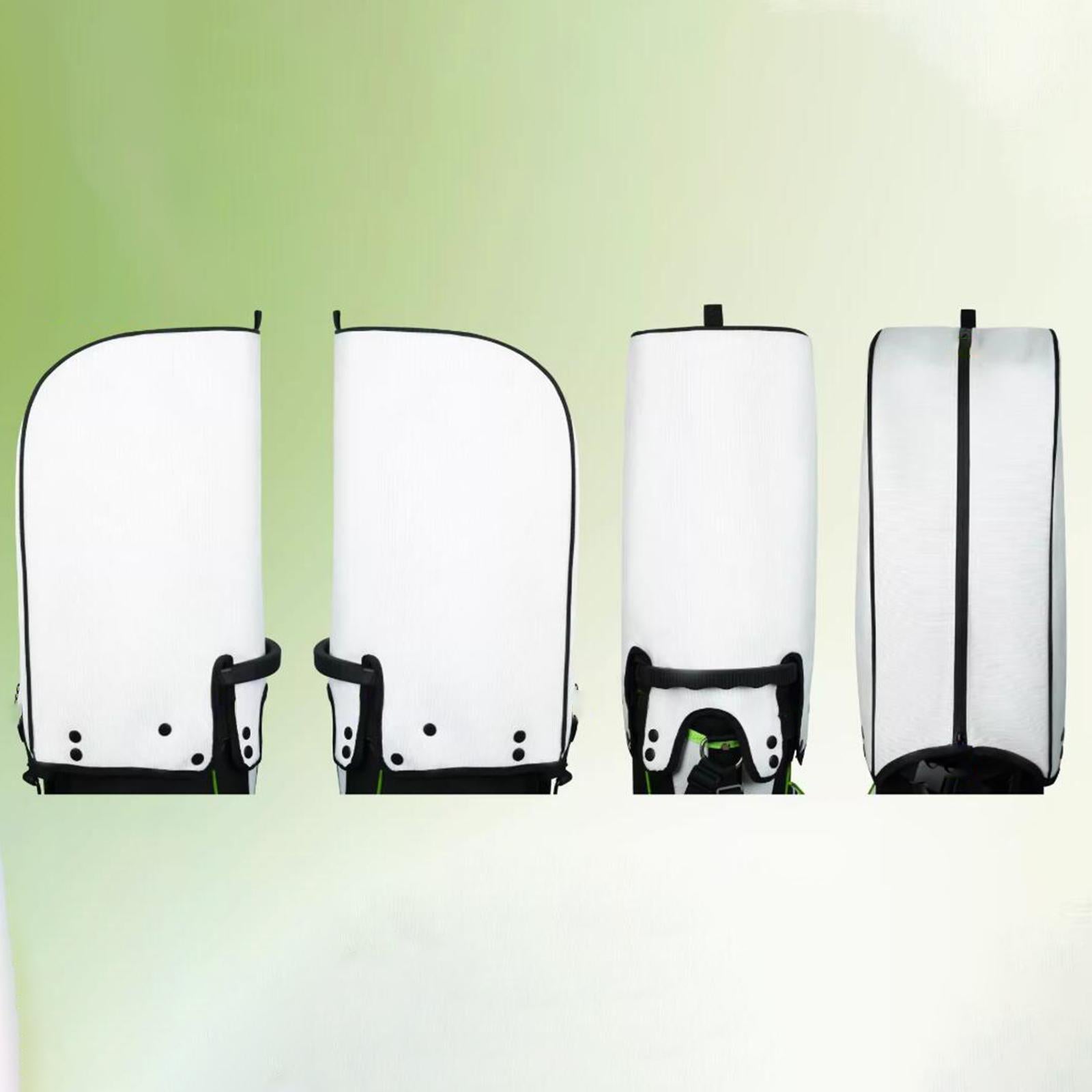 Golf Bag Cover Dustproof Rain Hood Cape for Travel Golf Course Driving Range White