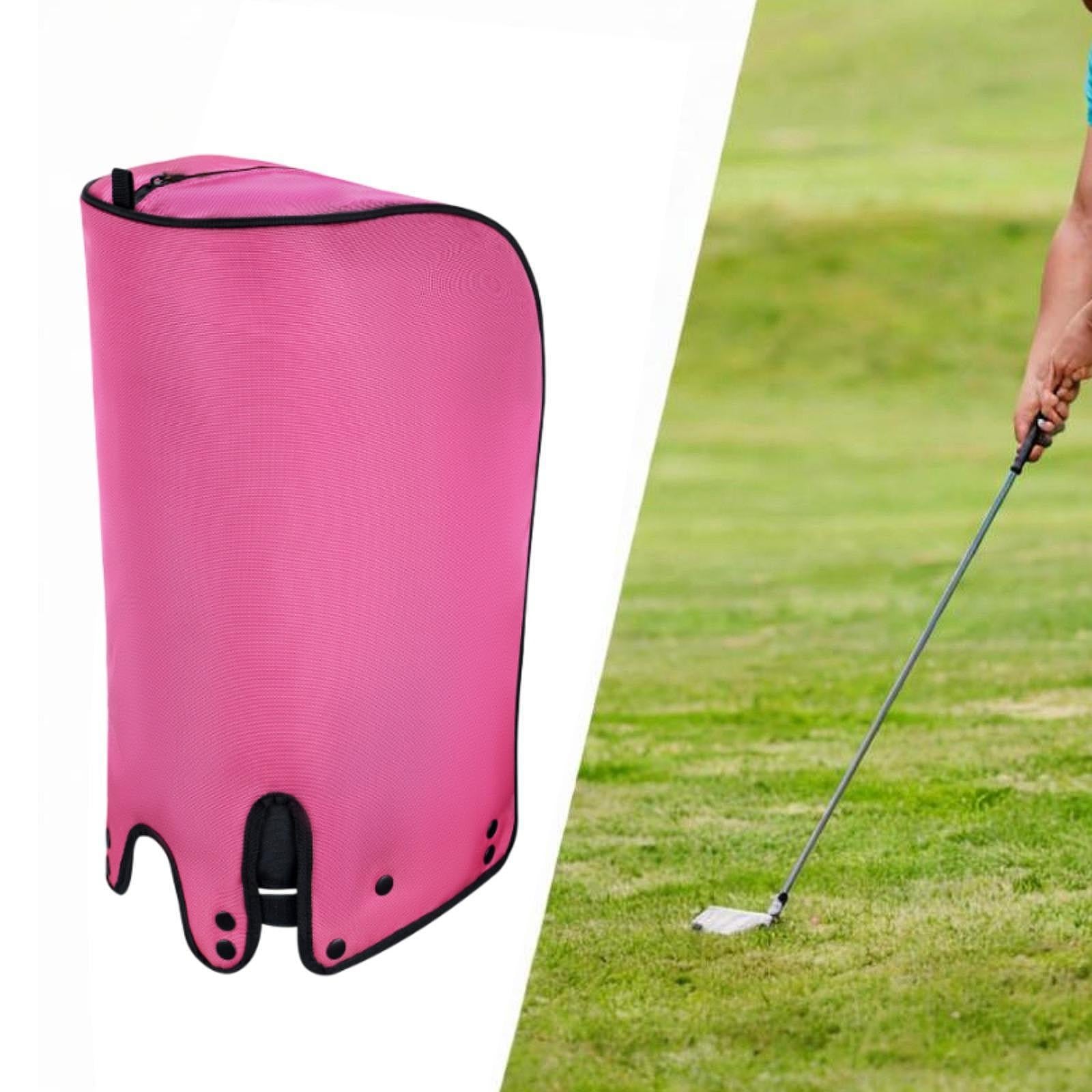 Golf Bag Cover Dustproof Rain Hood Cape for Travel Golf Course Driving Range Pink