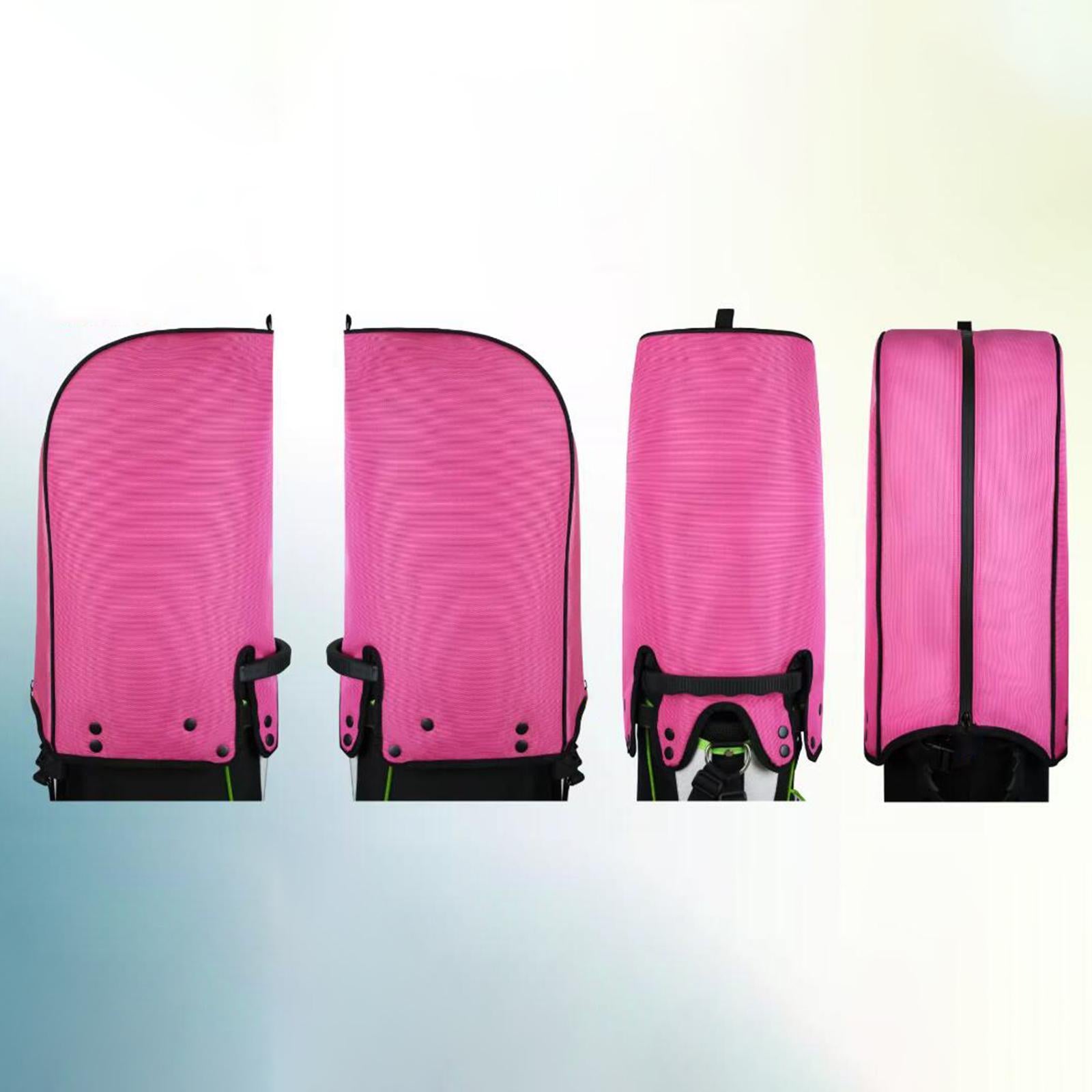 Golf Bag Cover Dustproof Rain Hood Cape for Travel Golf Course Driving Range Pink