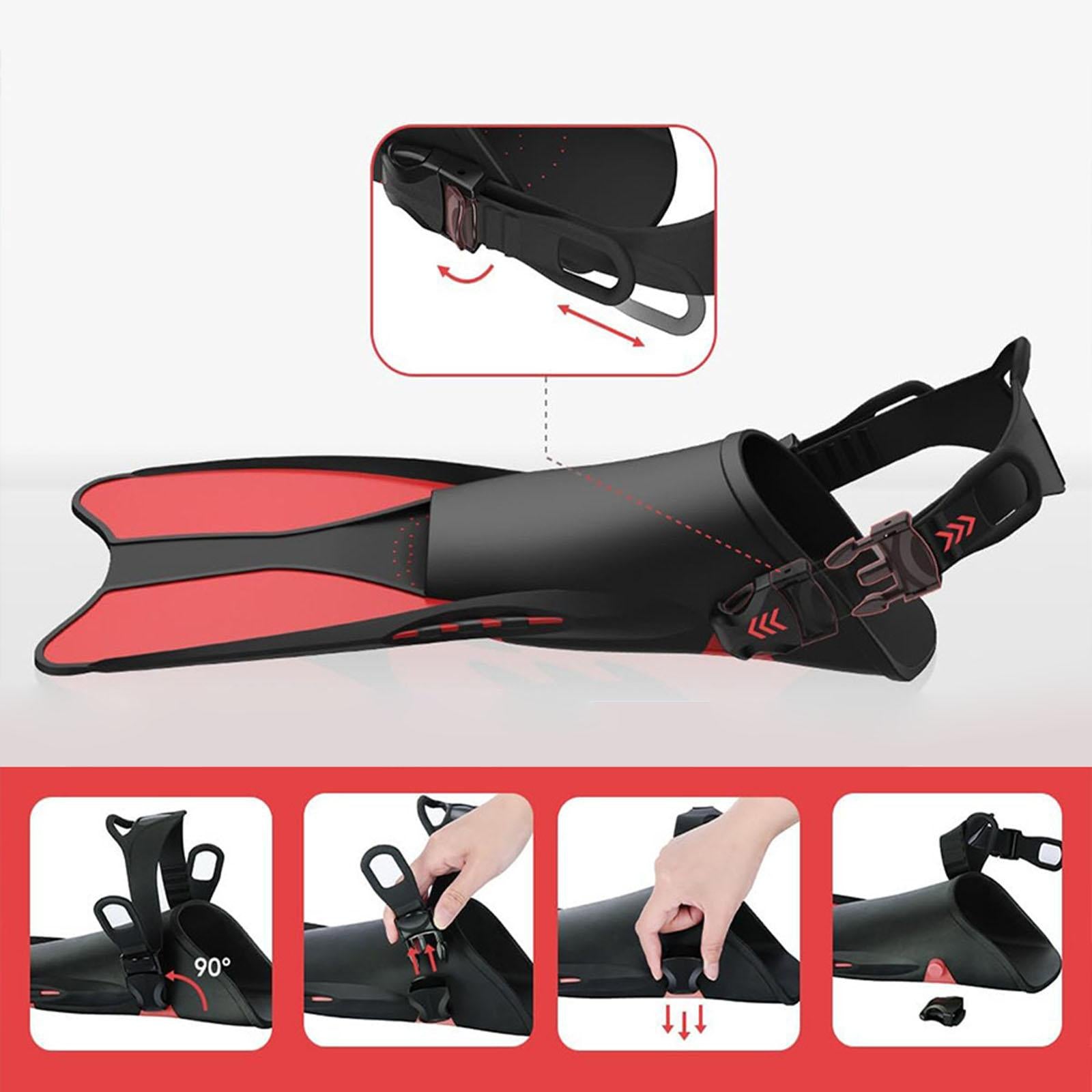 Scuba Diving Fins for Men Women Diving Equipment for Water Sports Snorkeling 38 to 42 Red