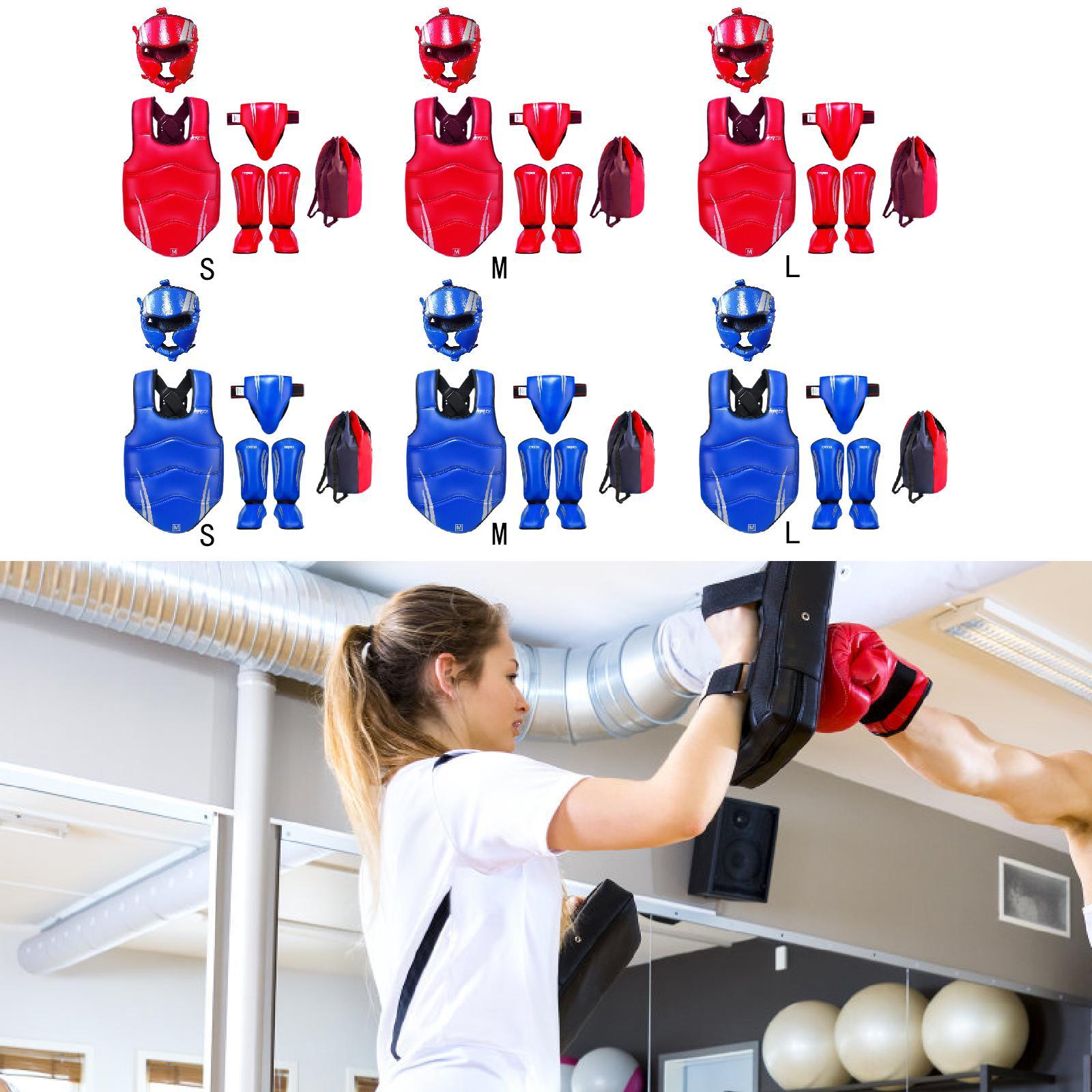 Taekwondo Sparring Gear Set Padded Karate Trainer for Sanda Workout Home Gym Red S