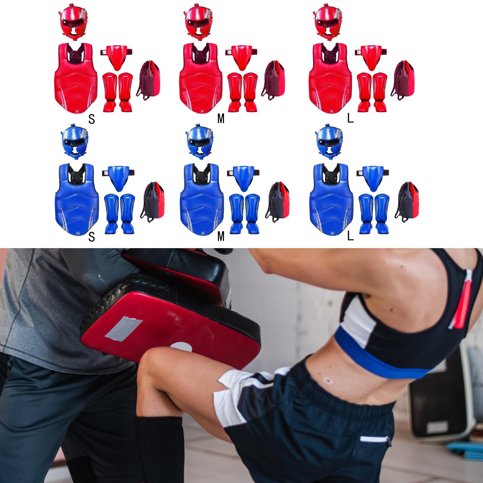 Taekwondo Sparring Gear Set Padded Karate Trainer for Sanda Workout Home Gym Red S