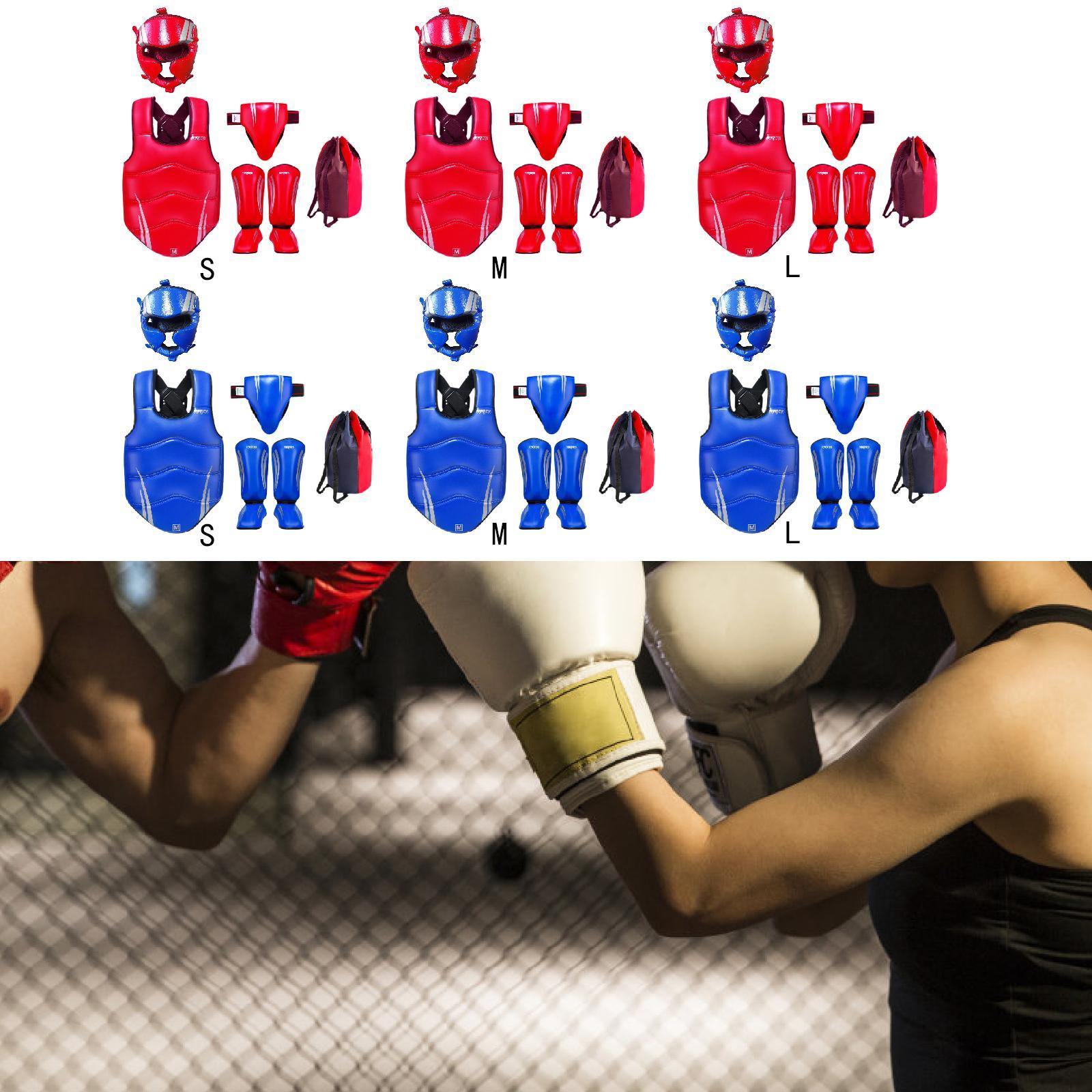 Taekwondo Sparring Gear Set Padded Karate Trainer for Sanda Workout Home Gym Red S