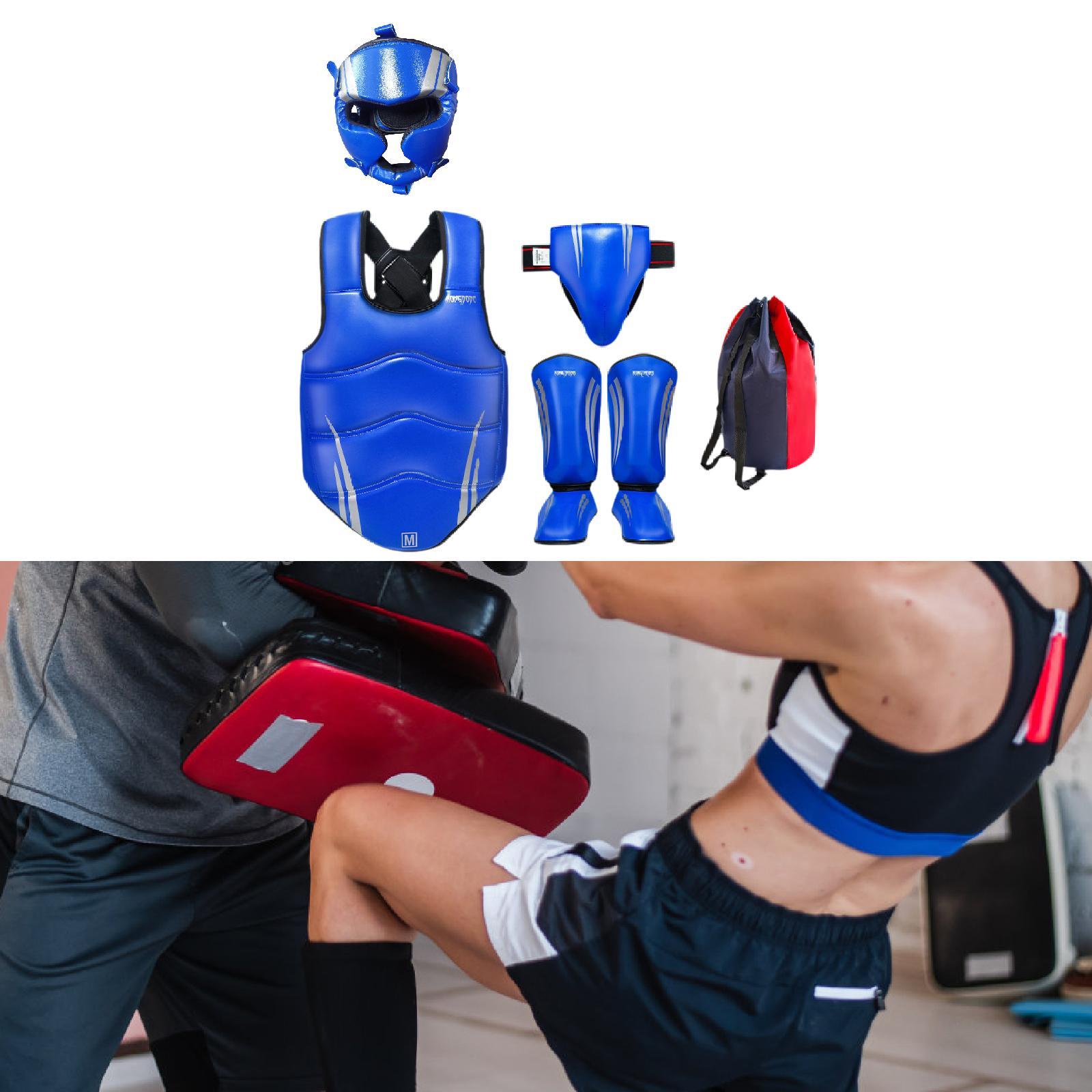 Taekwondo Sparring Gear Set Padded Karate Trainer for Sanda Workout Home Gym Blue S