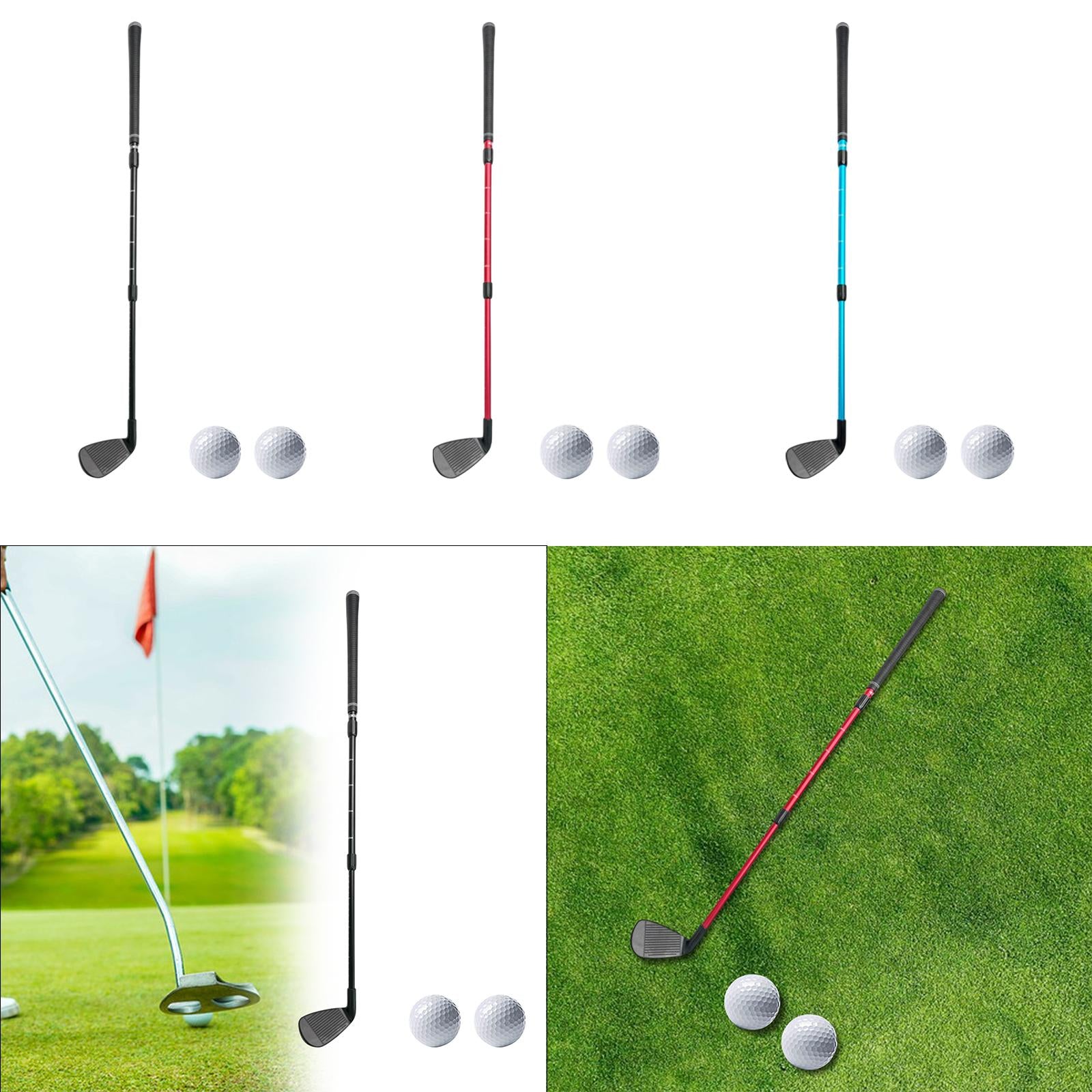 Golf Chipper Club Telescopic with Scale Outdoor Portable Training Golf Wedge Black