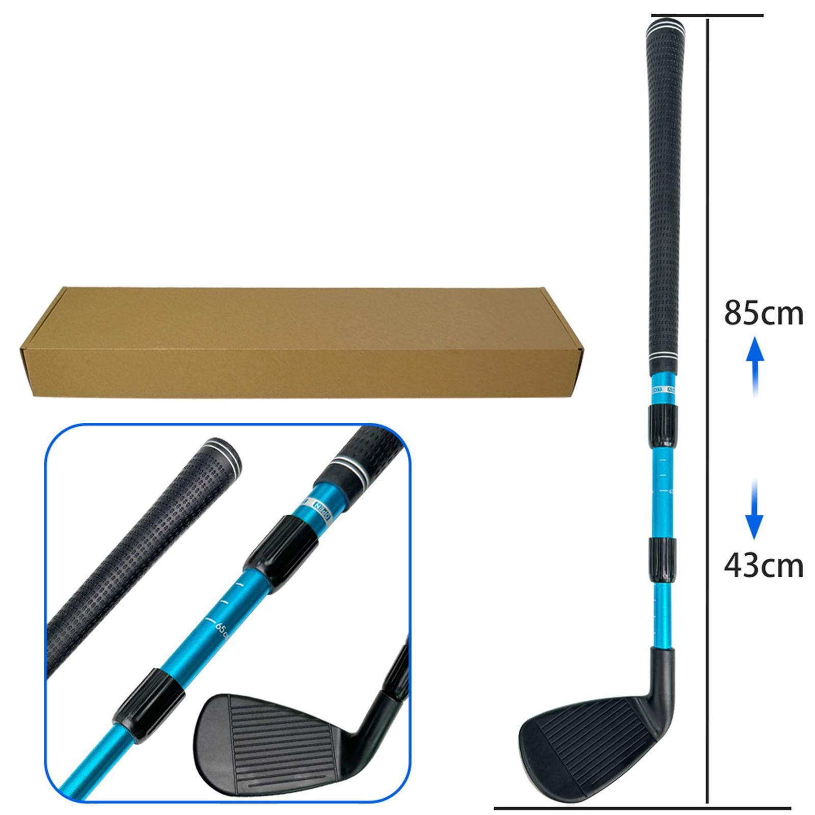 Golf Chipper Club Telescopic with Scale Outdoor Portable Training Golf Wedge Black Blue
