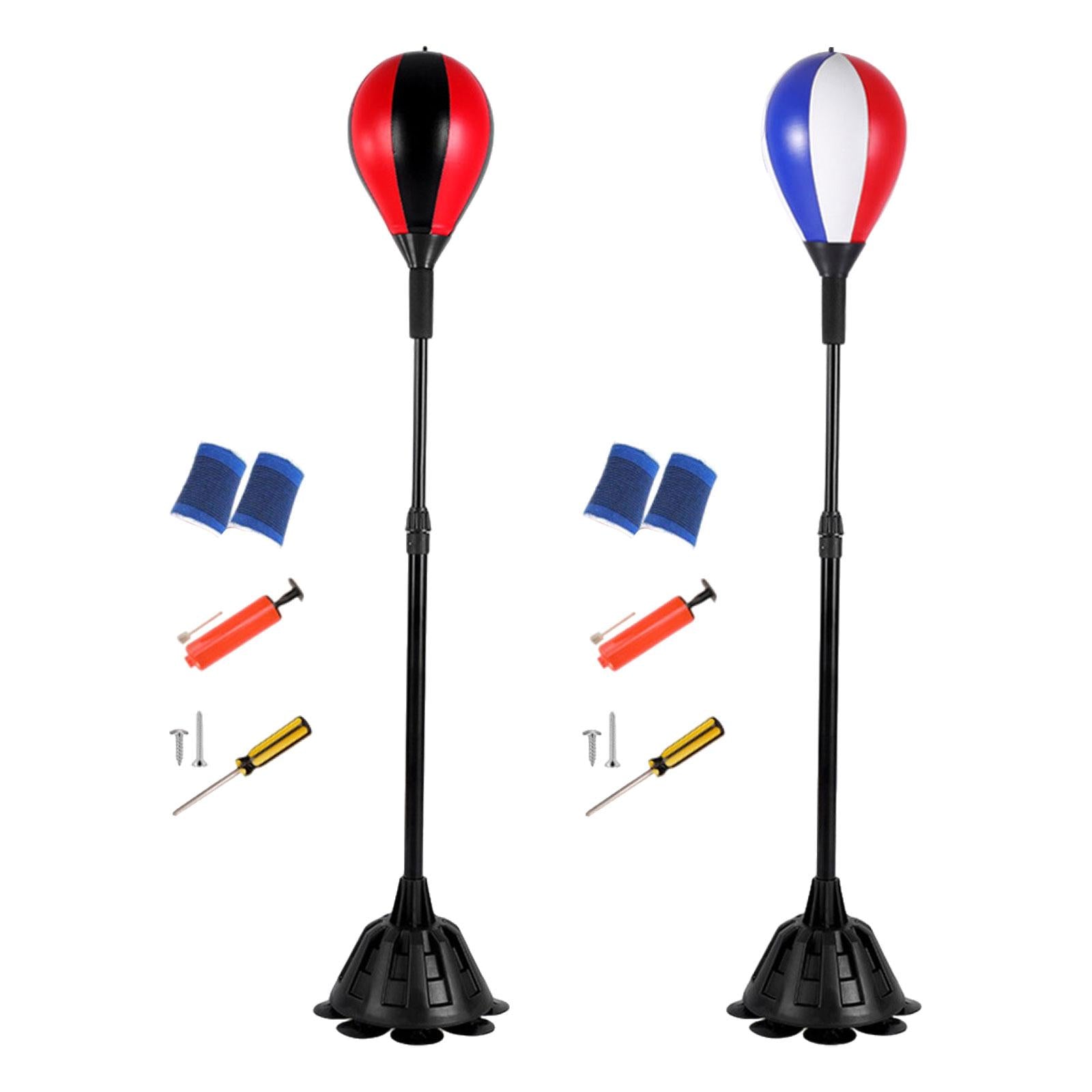 Punching Bag with Suction Cup Adjustable Gear Equipment for Gift Indoor Home Black and Red