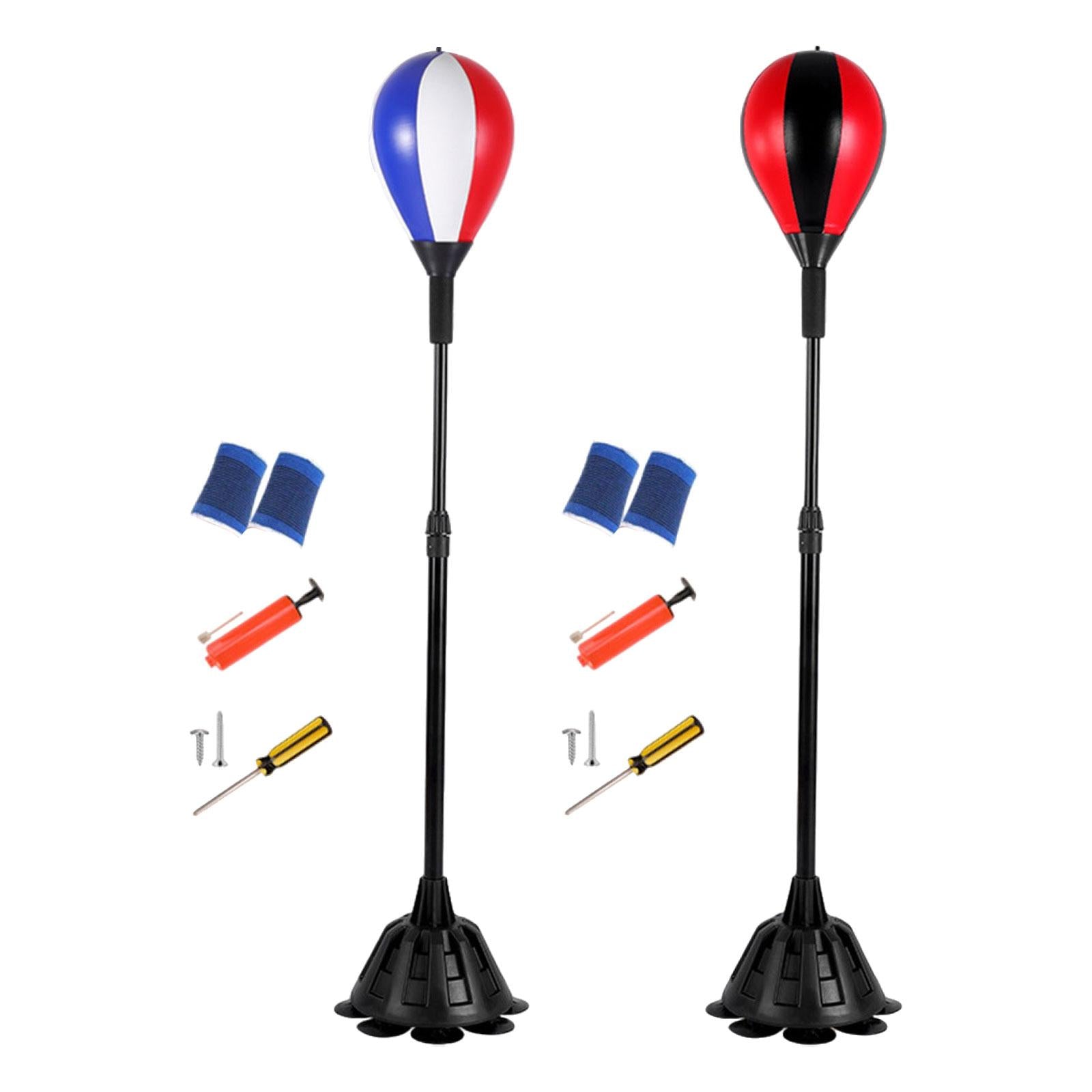 Punching Bag with Suction Cup Adjustable Gear Equipment for Gift Indoor Home Black and Red