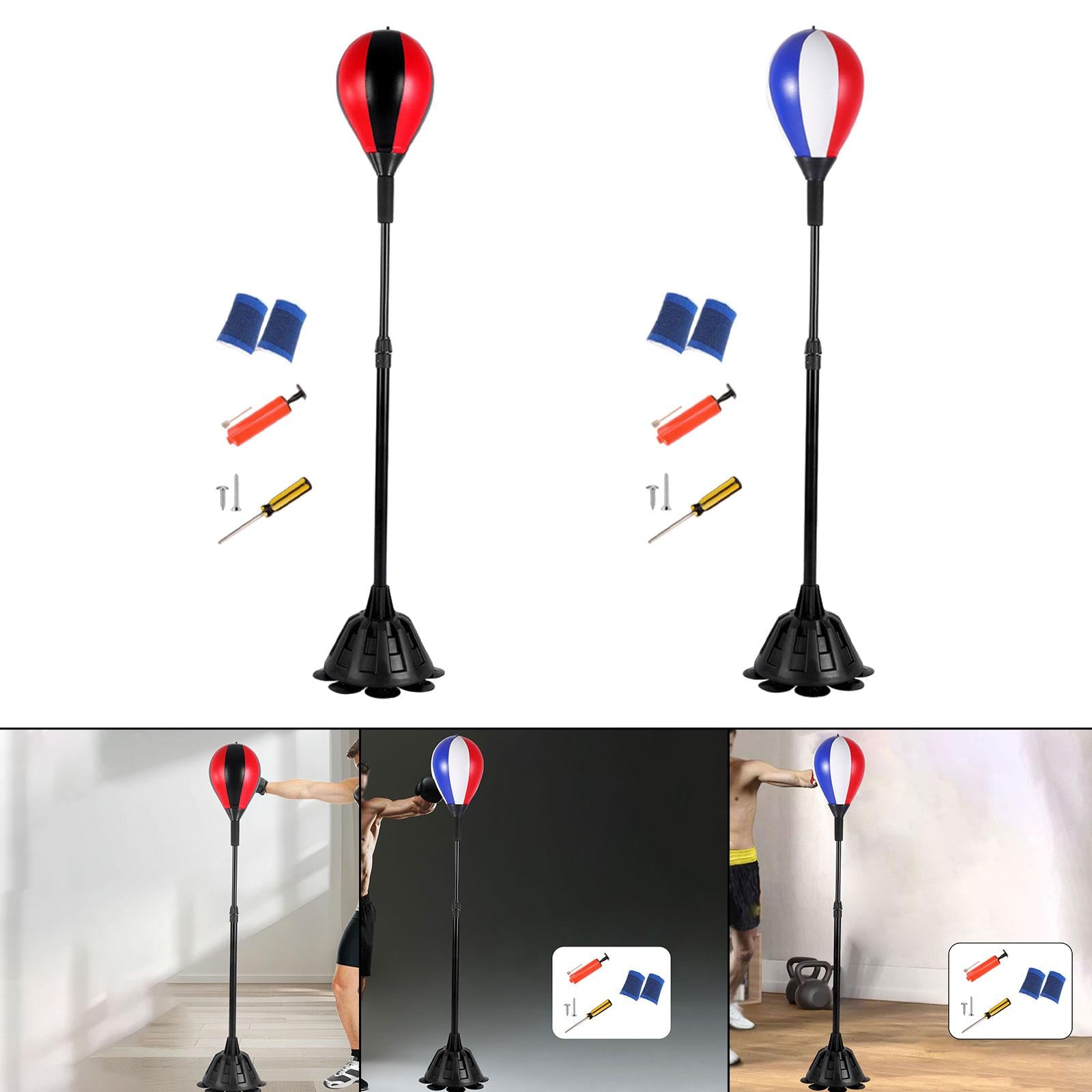 Punching Bag with Suction Cup Adjustable Gear Equipment for Gift Indoor Home Black and Red