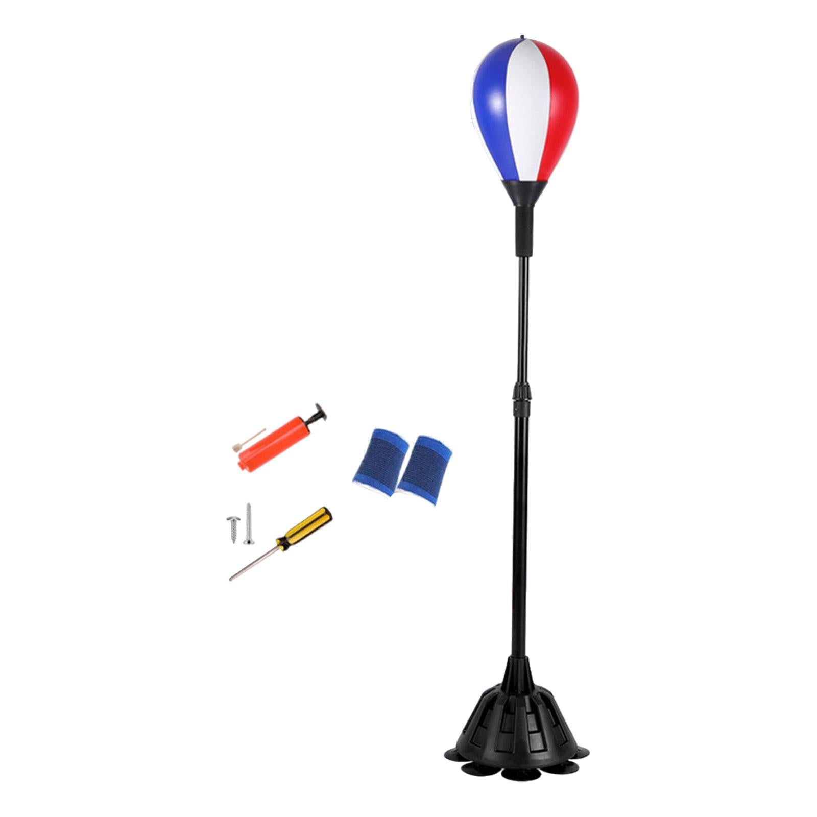 Punching Bag with Suction Cup Adjustable Gear Equipment for Gift Indoor Home White Red and Blue