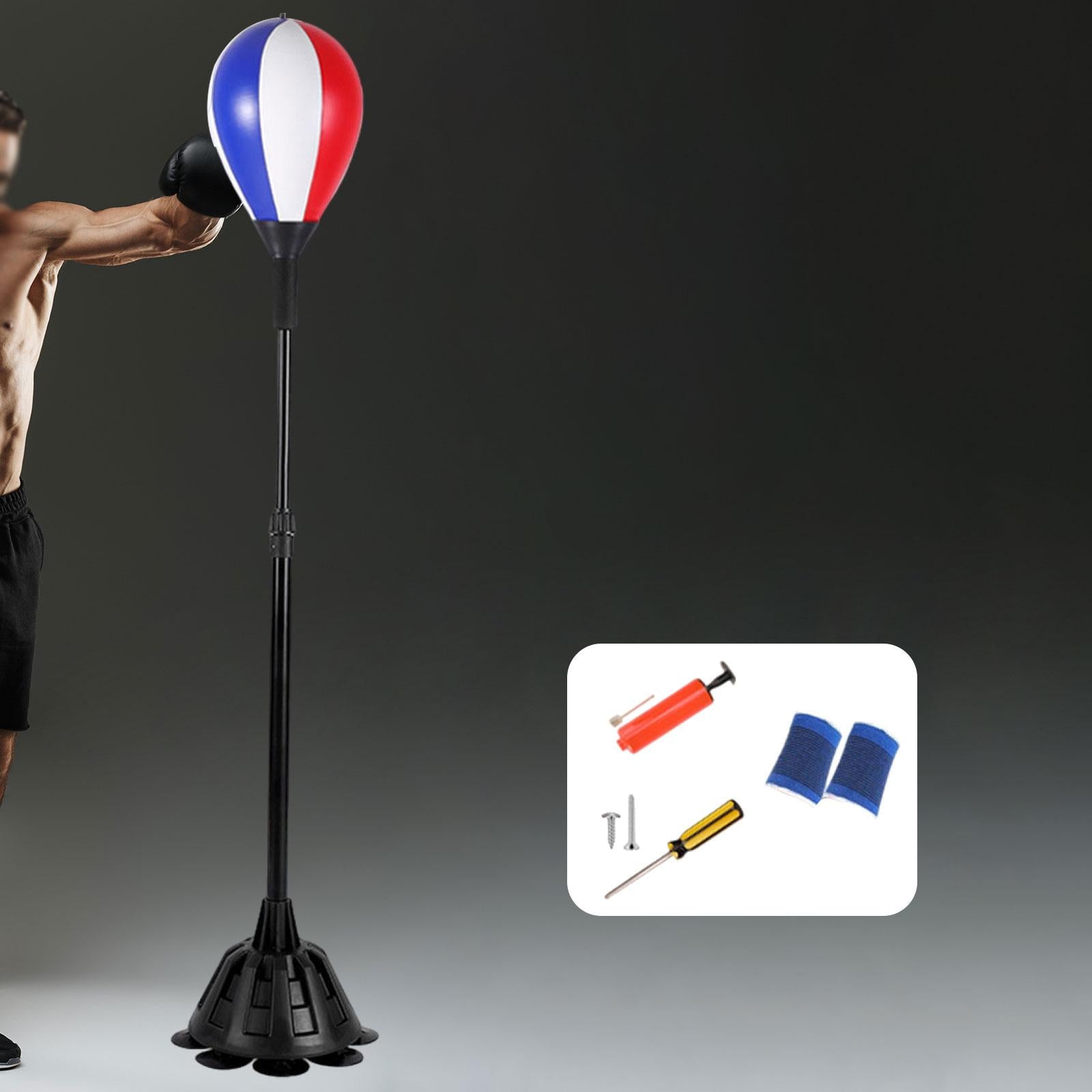 Punching Bag with Suction Cup Adjustable Gear Equipment for Gift Indoor Home White Red and Blue