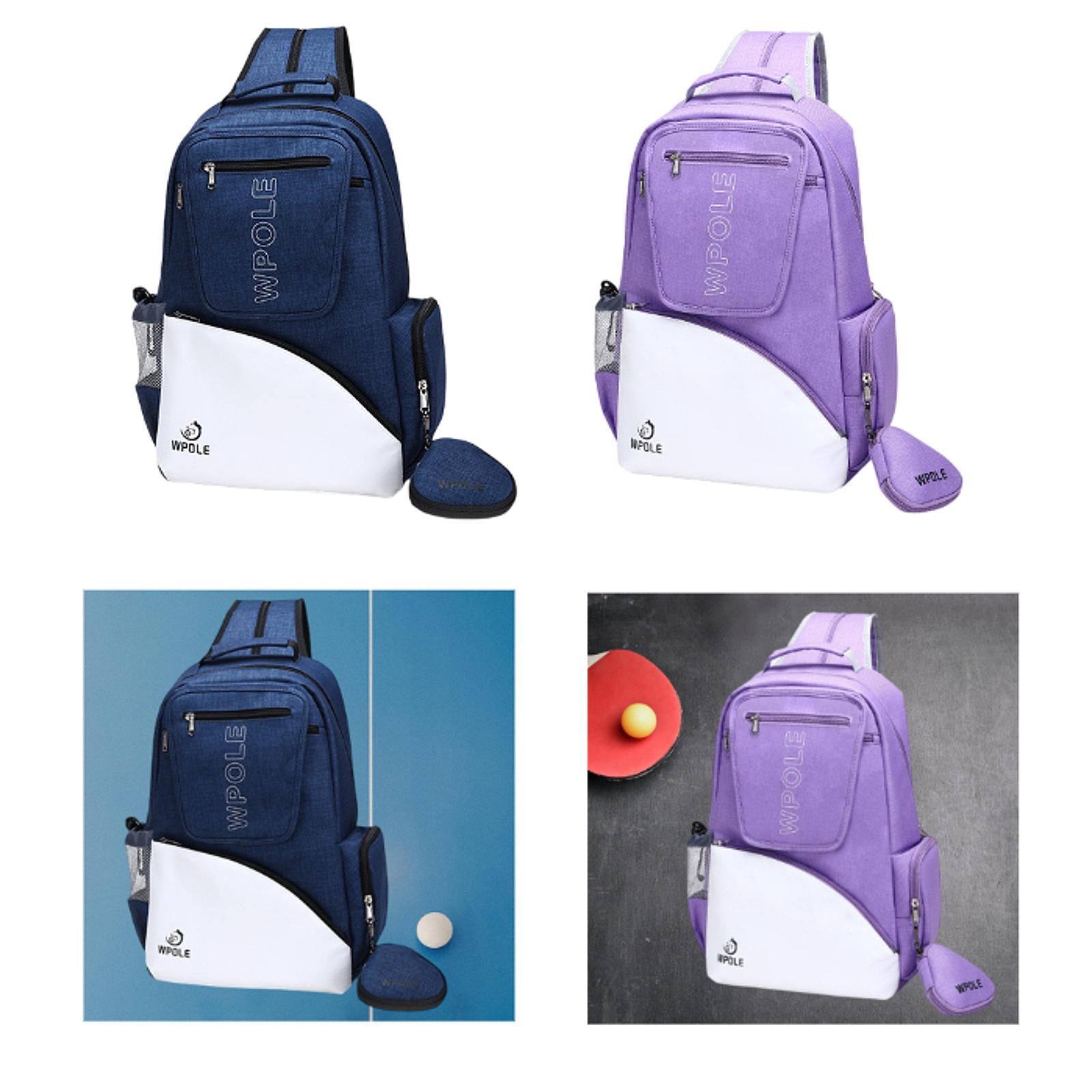 Table Tennis Racket Backpack Pingpong Paddle Carry Sleeve for Outdoor Travel Navy
