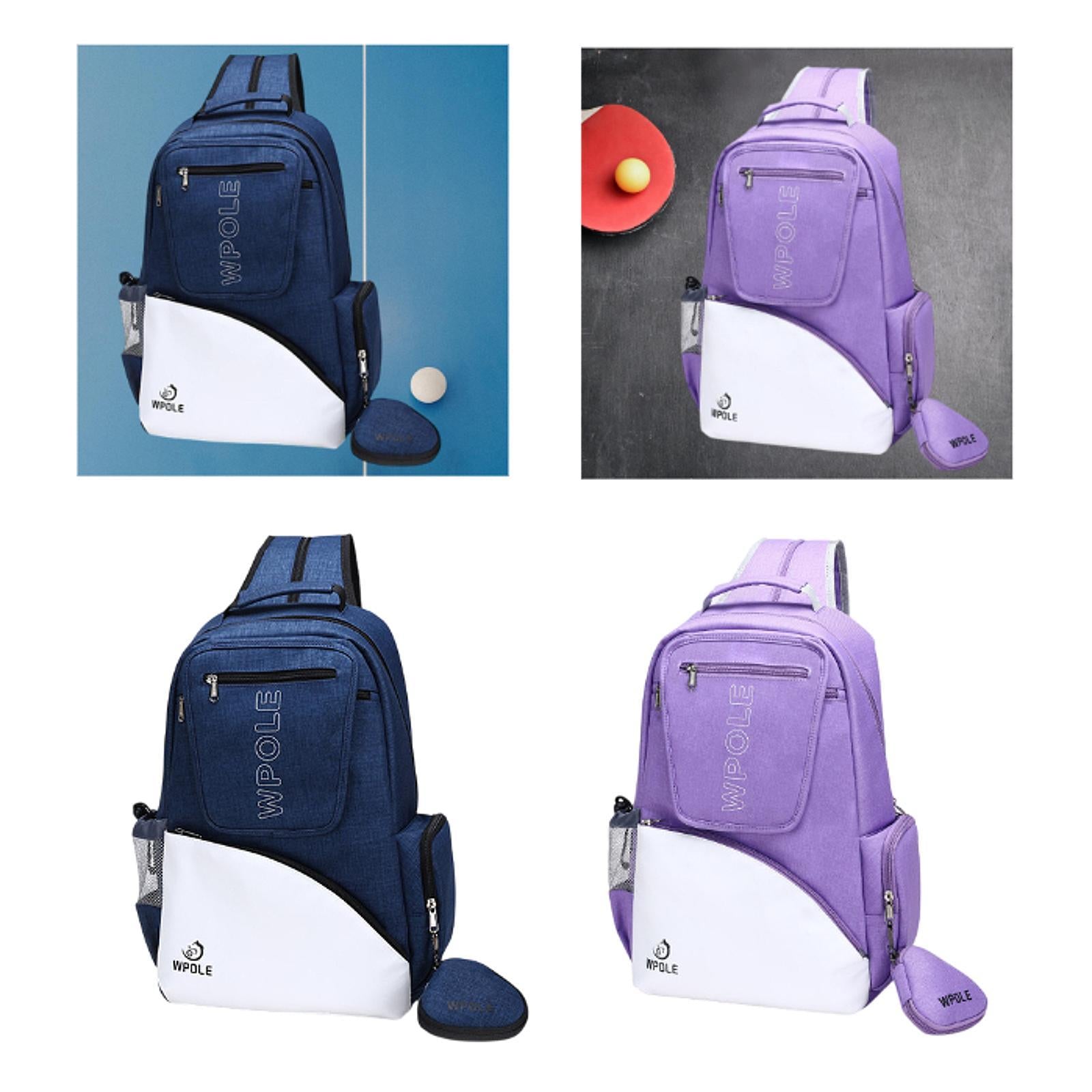 Table Tennis Racket Backpack Pingpong Paddle Carry Sleeve for Outdoor Travel Navy
