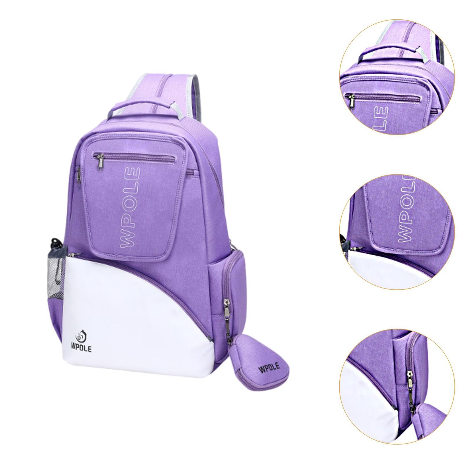 Table Tennis Racket Backpack Pingpong Paddle Carry Sleeve for Outdoor Travel Purple