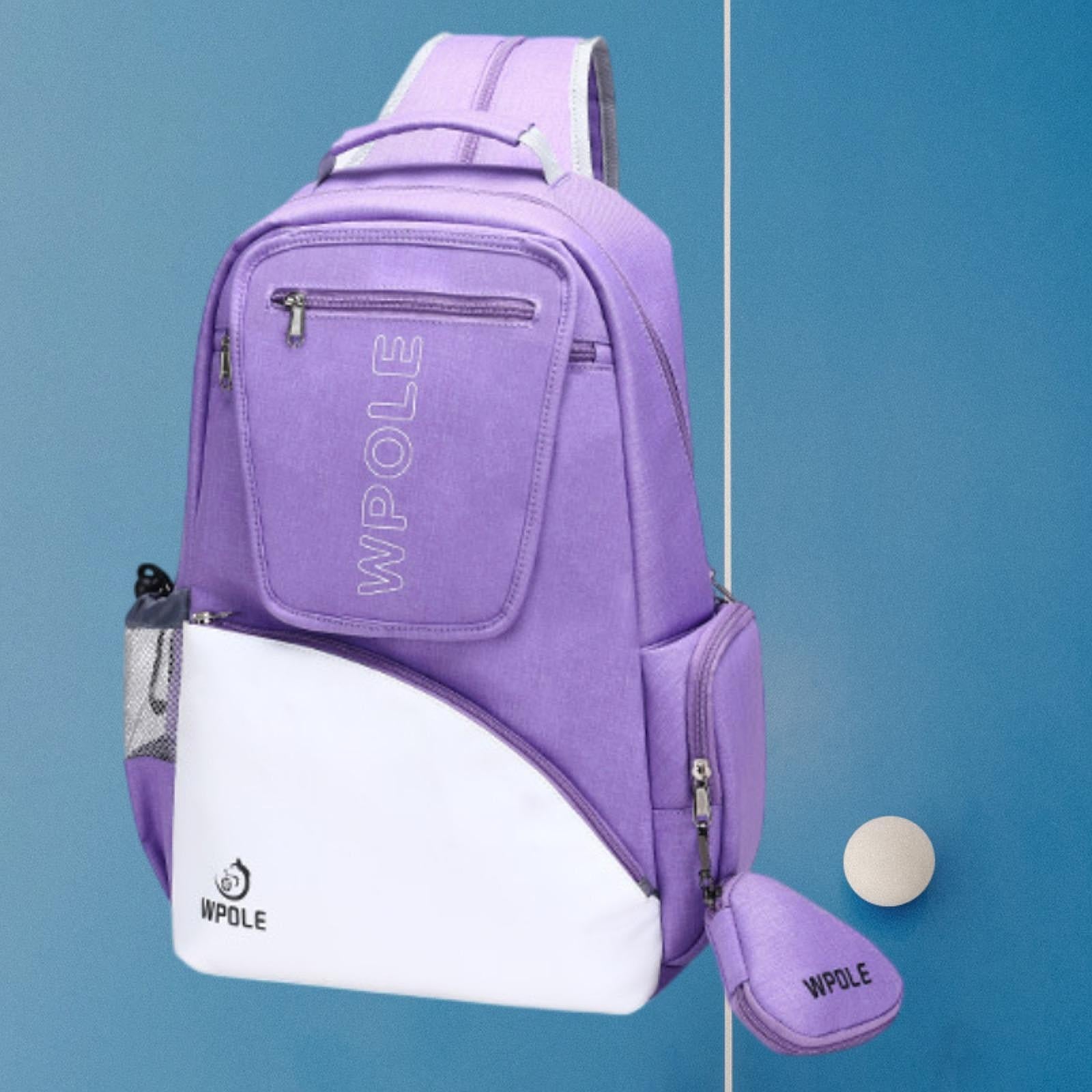 Table Tennis Racket Backpack Pingpong Paddle Carry Sleeve for Outdoor Travel Purple