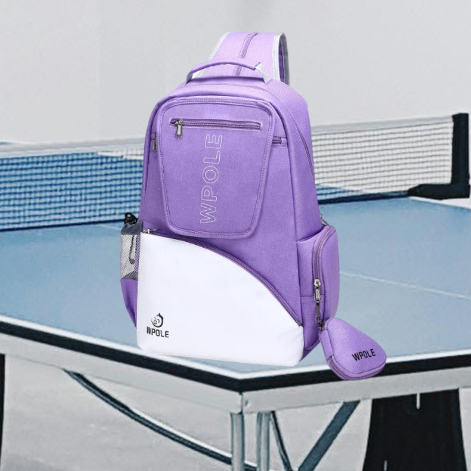 Table Tennis Racket Backpack Pingpong Paddle Carry Sleeve for Outdoor Travel Purple
