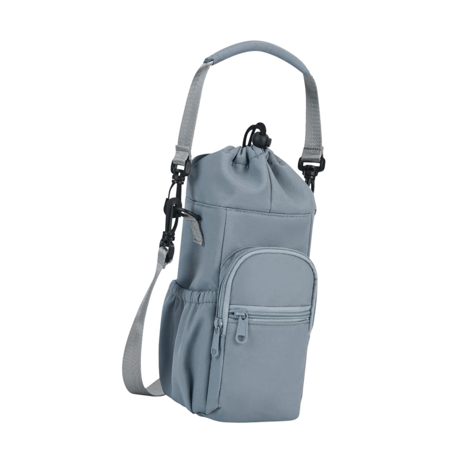 Water Bottle Carrier with Handle and Strap for Outdoor Sports Travel Cycling Blue