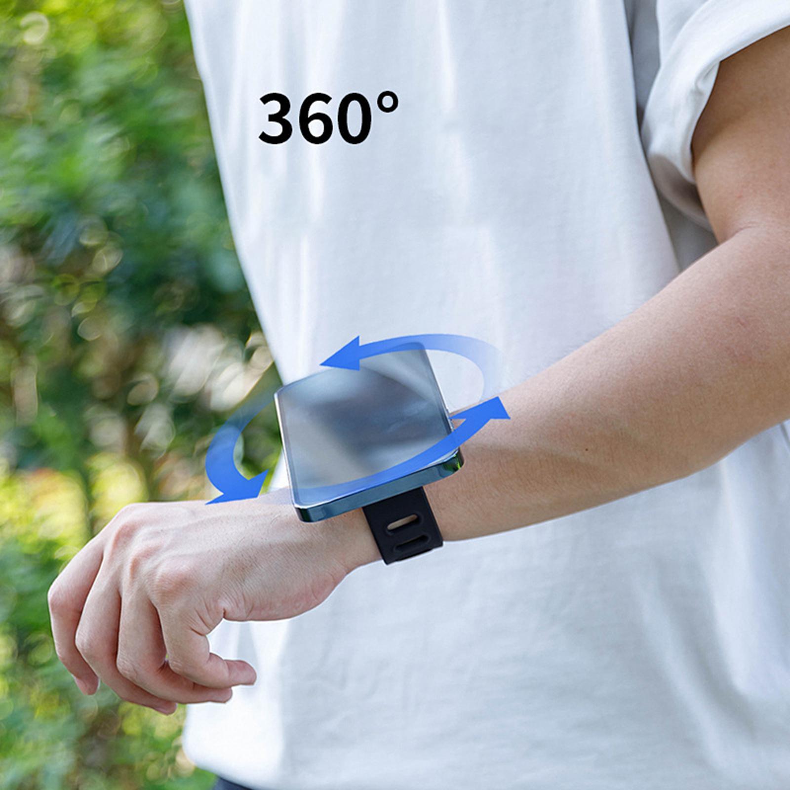 Wristband Phone Holder Sturdy Wrist Phone Carrier for Running Travel Cycling Black