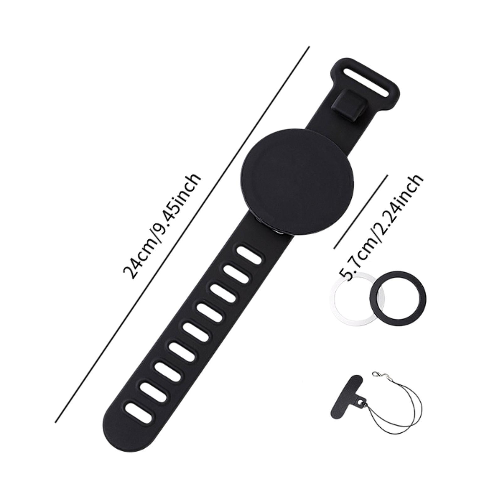 Wristband Phone Holder Sturdy Wrist Phone Carrier for Running Travel Cycling Black