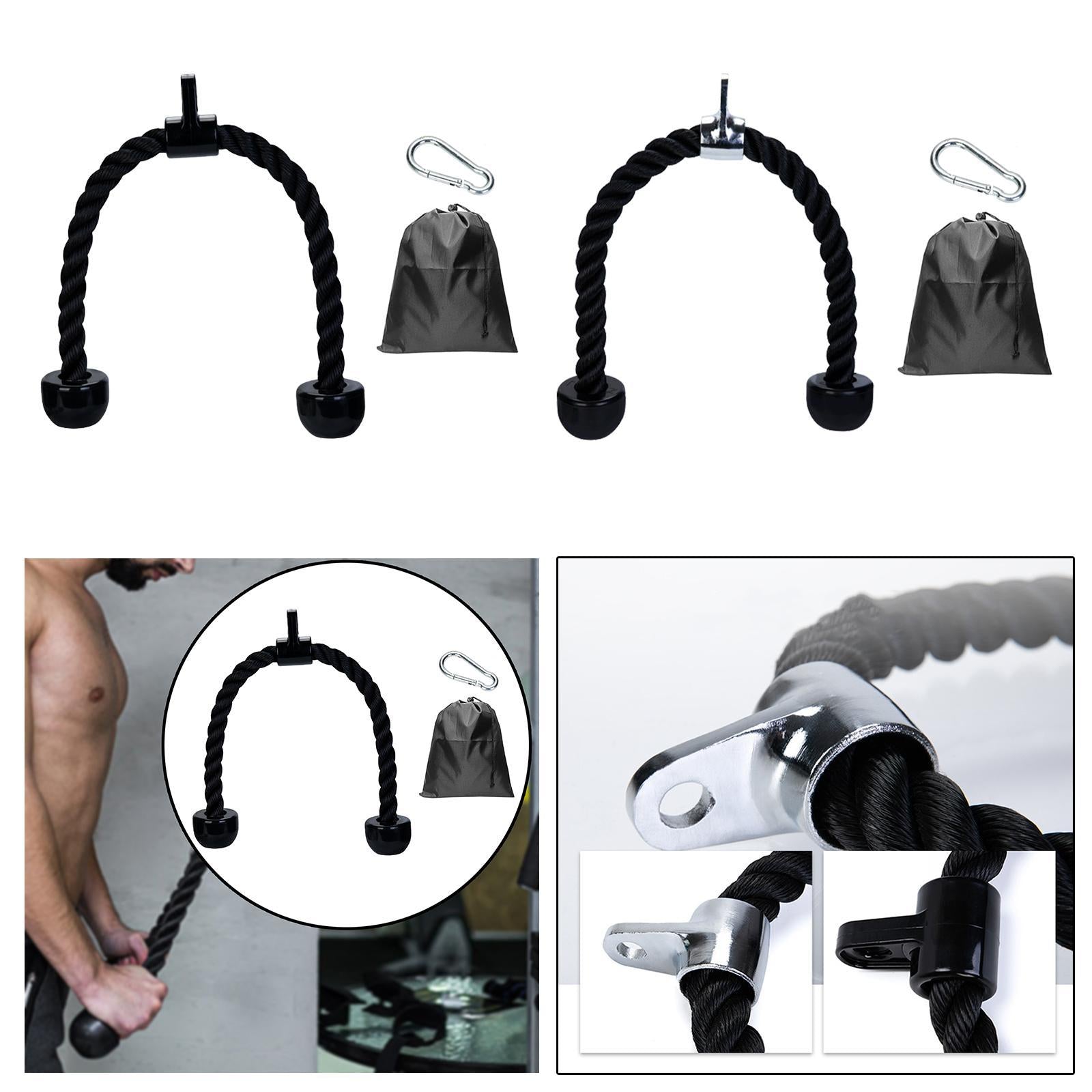 Twisted Pull Down Rope Biceps Triceps Tension Rope for Shoulder Body Workout Plastic Lifting Loop