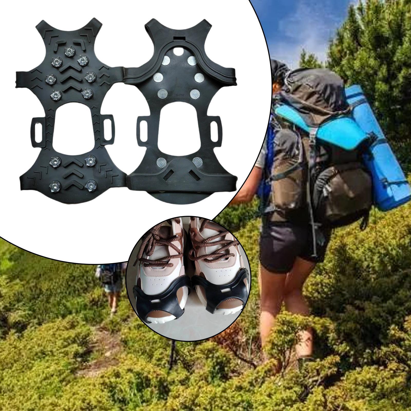 2x Upgraded Crampons Anti Slip Ice Grips for Mountaineering Walking Climbing XL