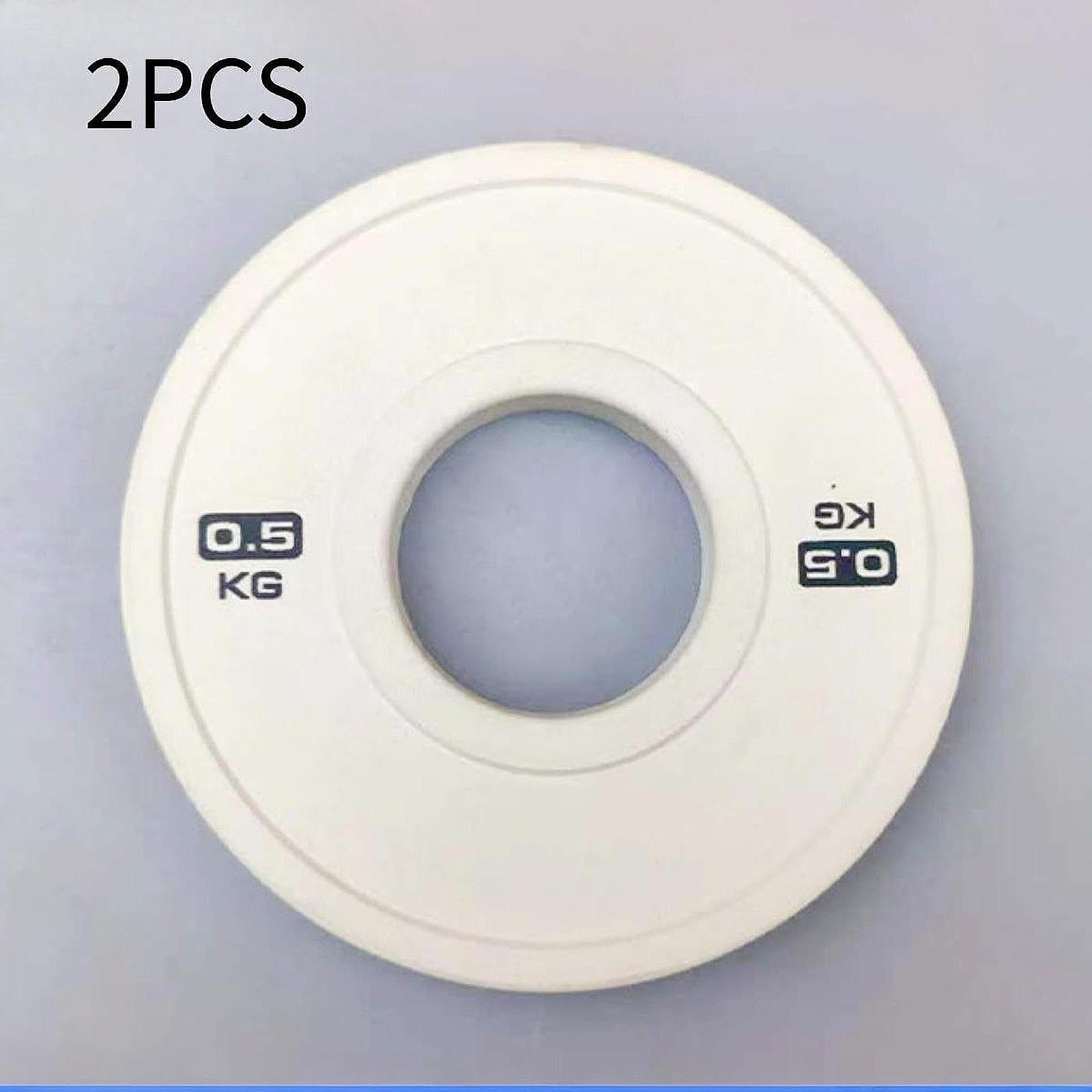 2x Accessories Weight Plates Fits 5cm Barbells for Home Gym Multifunctional 0.5kg White