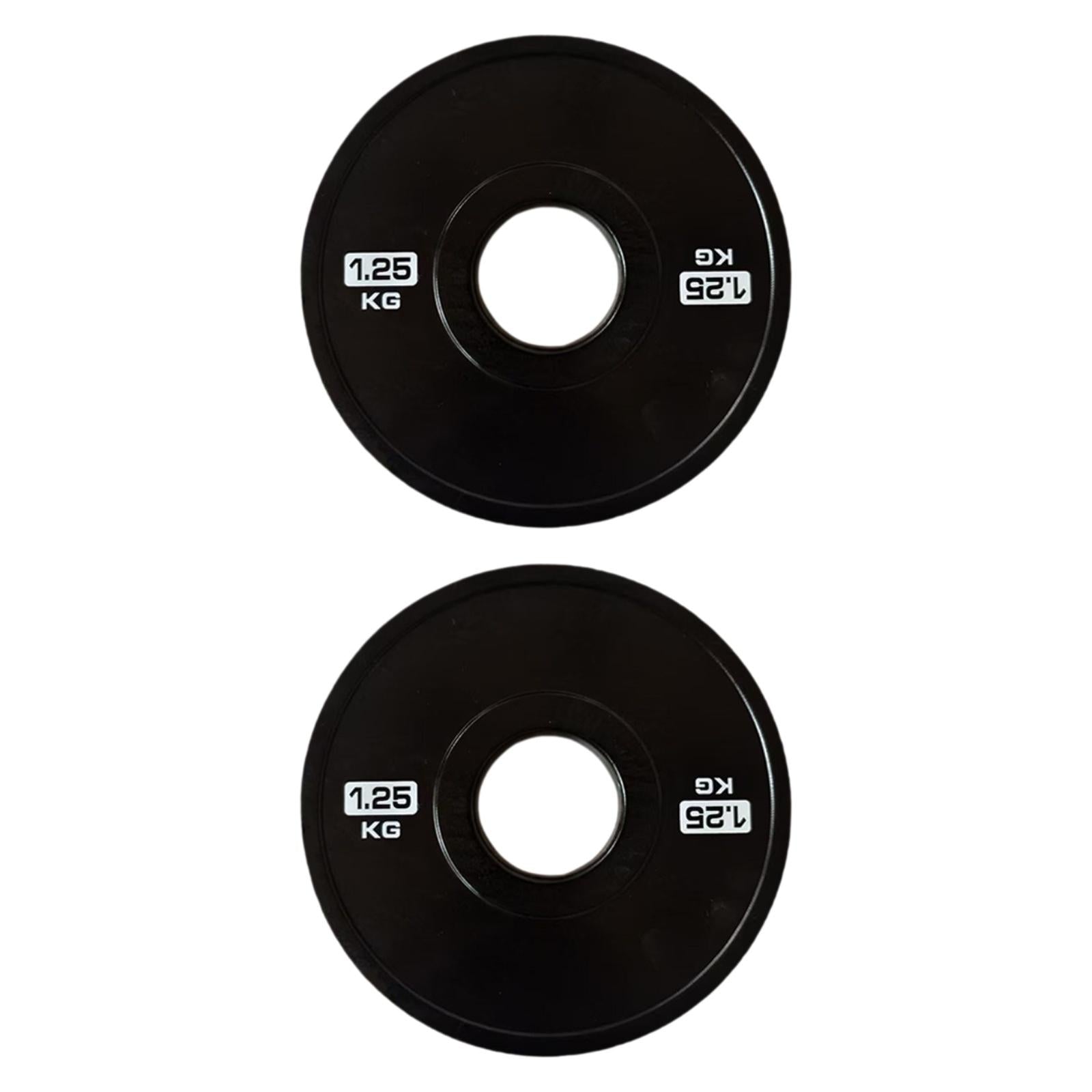 2x Accessories Weight Plates Fits 5cm Barbells for Home Gym Multifunctional 1.25kg Black