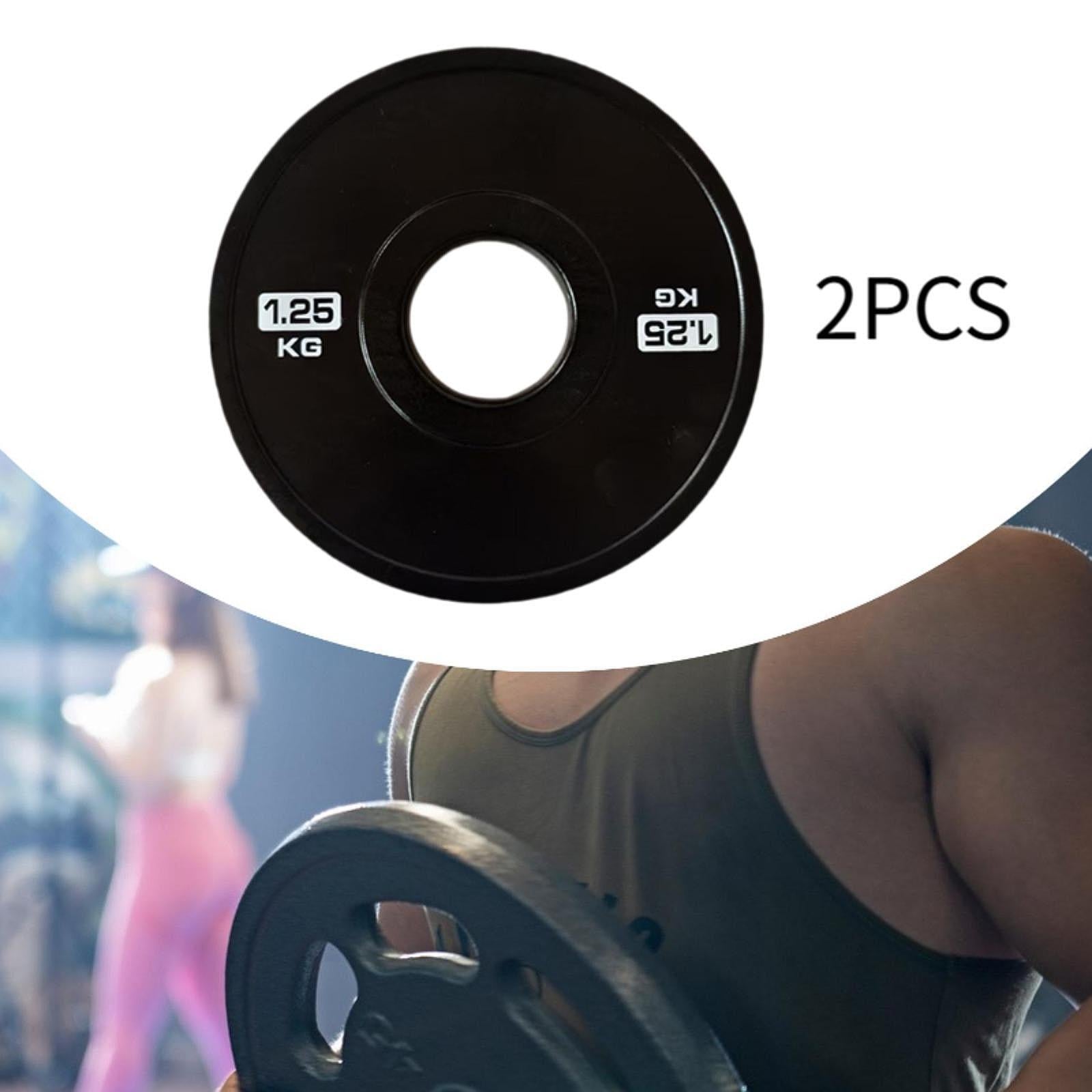 2x Accessories Weight Plates Fits 5cm Barbells for Home Gym Multifunctional 1.25kg Black
