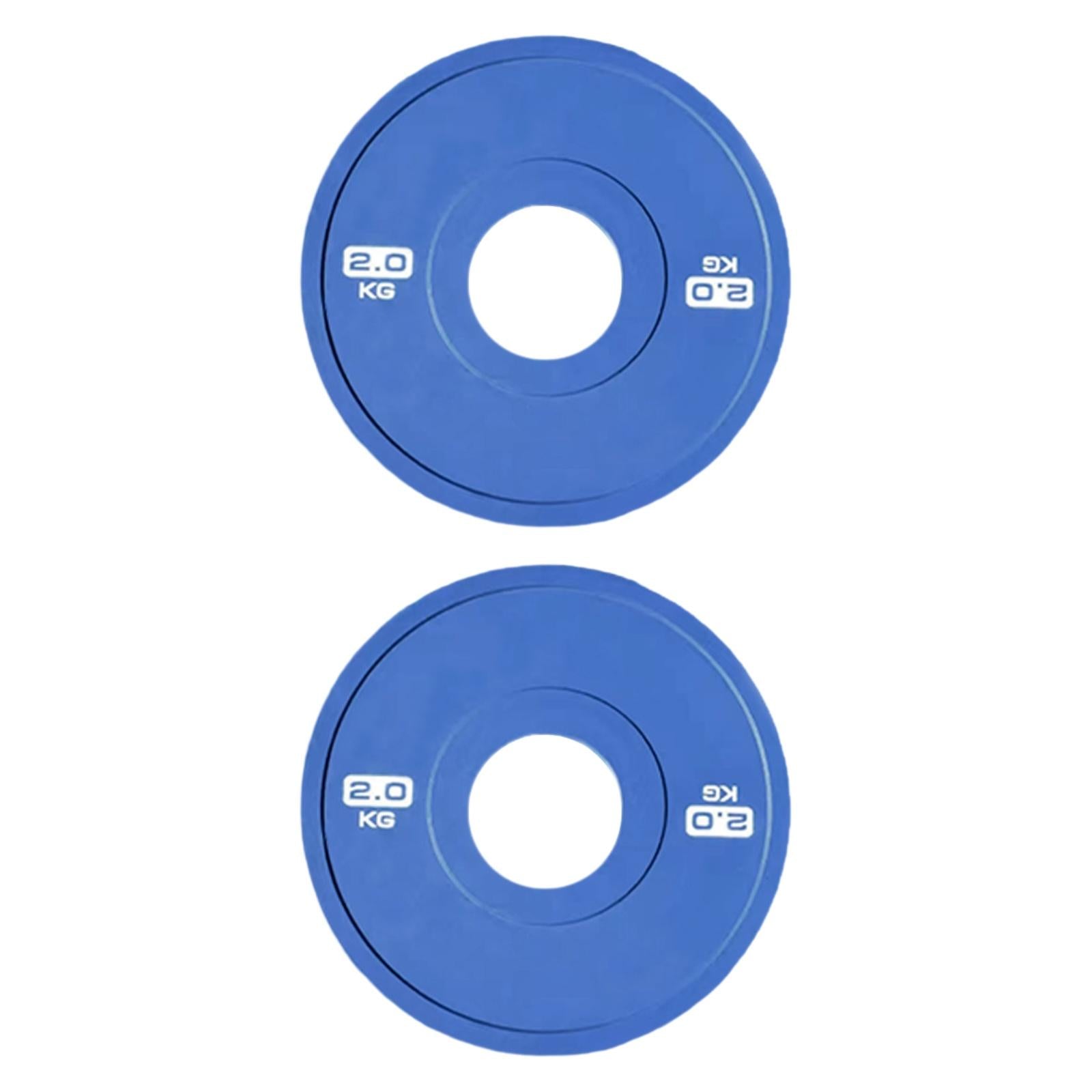 2x Accessories Weight Plates Fits 5cm Barbells for Home Gym Multifunctional 2.0kg Blue
