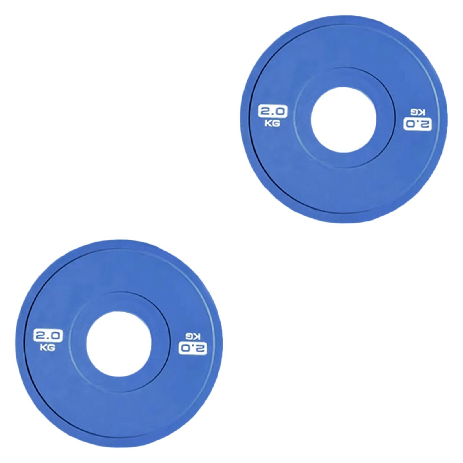 2x Accessories Weight Plates Fits 5cm Barbells for Home Gym Multifunctional 2.0kg Blue