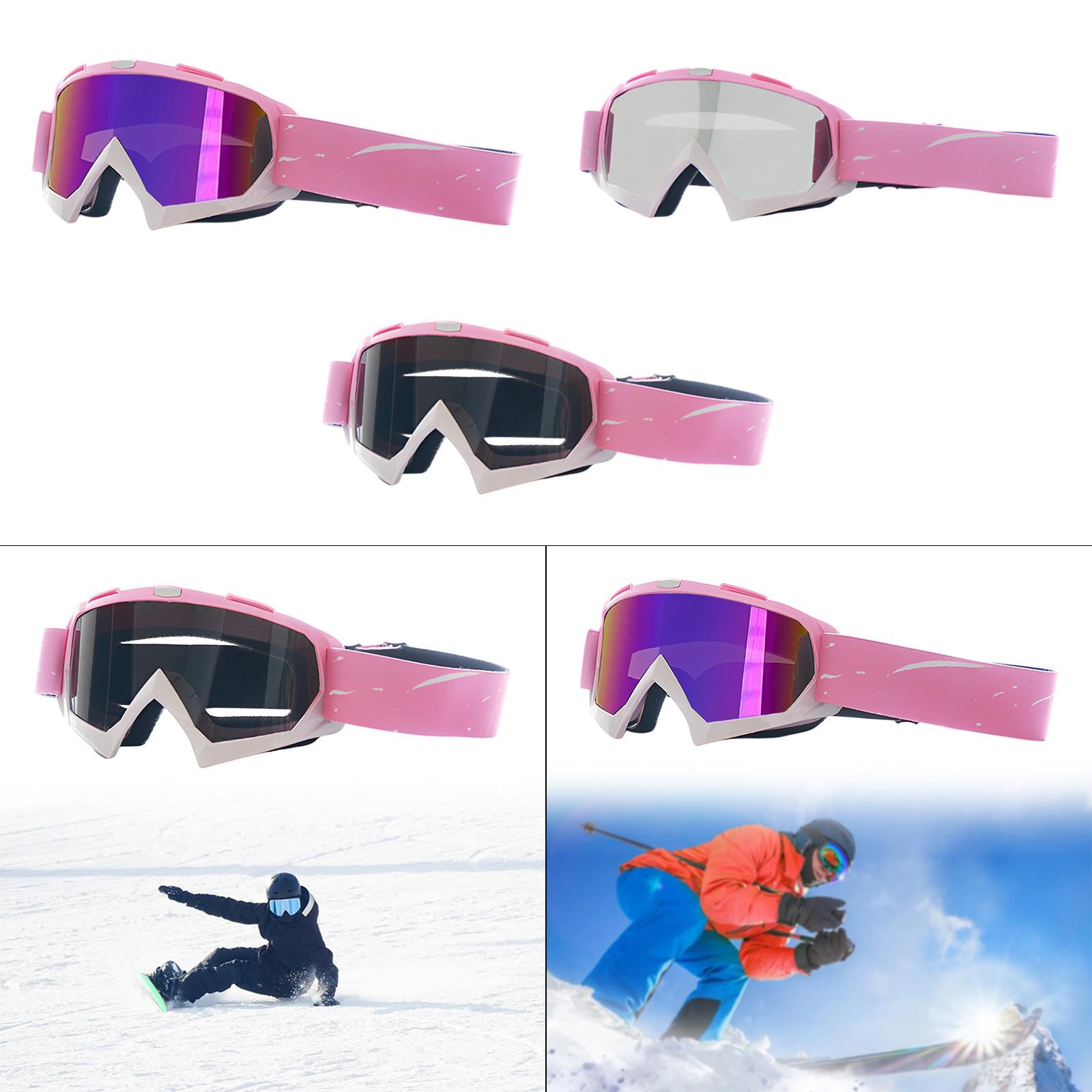 Snow Goggles Sunglass Skiing Eyewear for Winter Sports Snowshoeing Motorbike Colorful Lenses