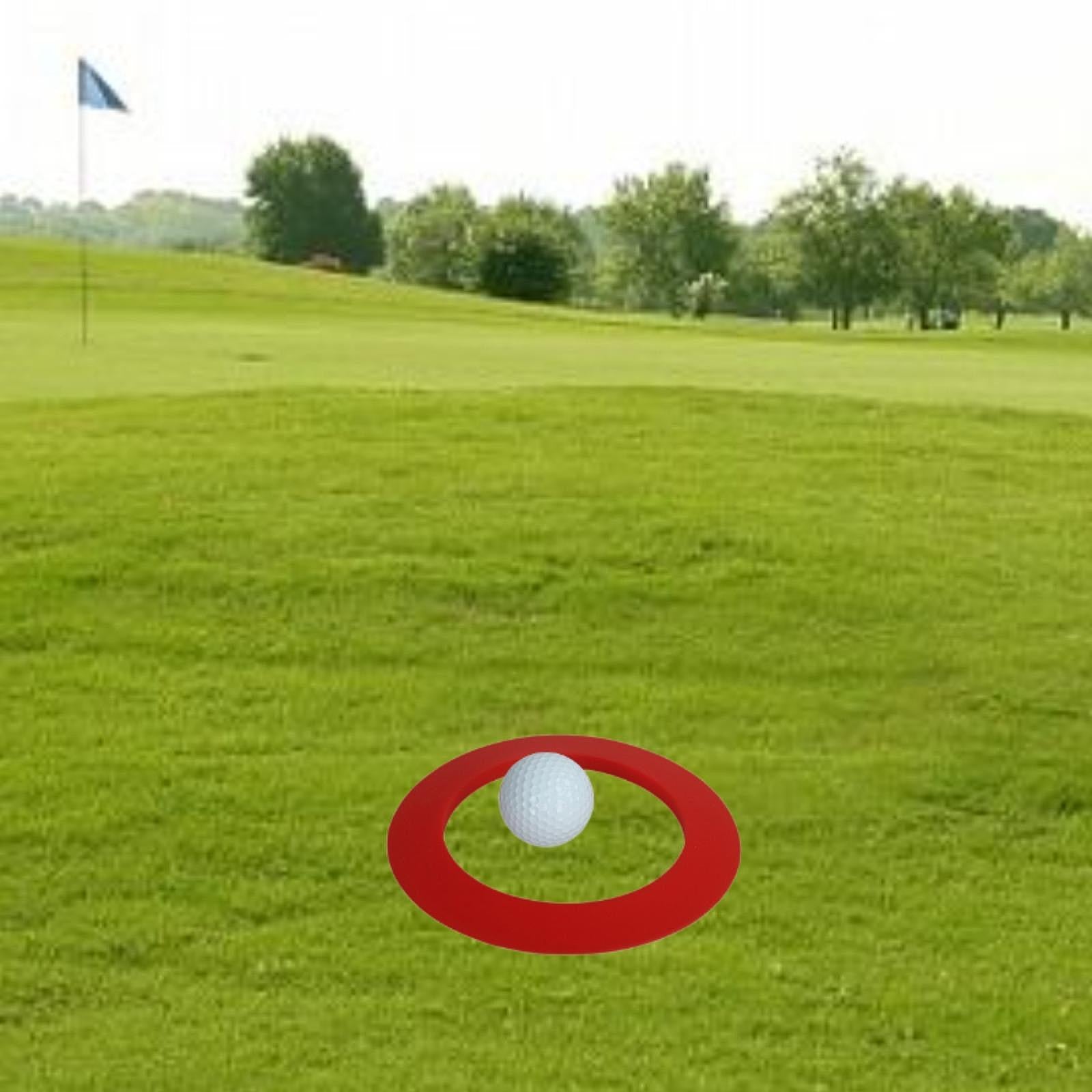 Golf Putting Cup Ring Backyard Golf Course Portable Golf Trainer Accessories Red