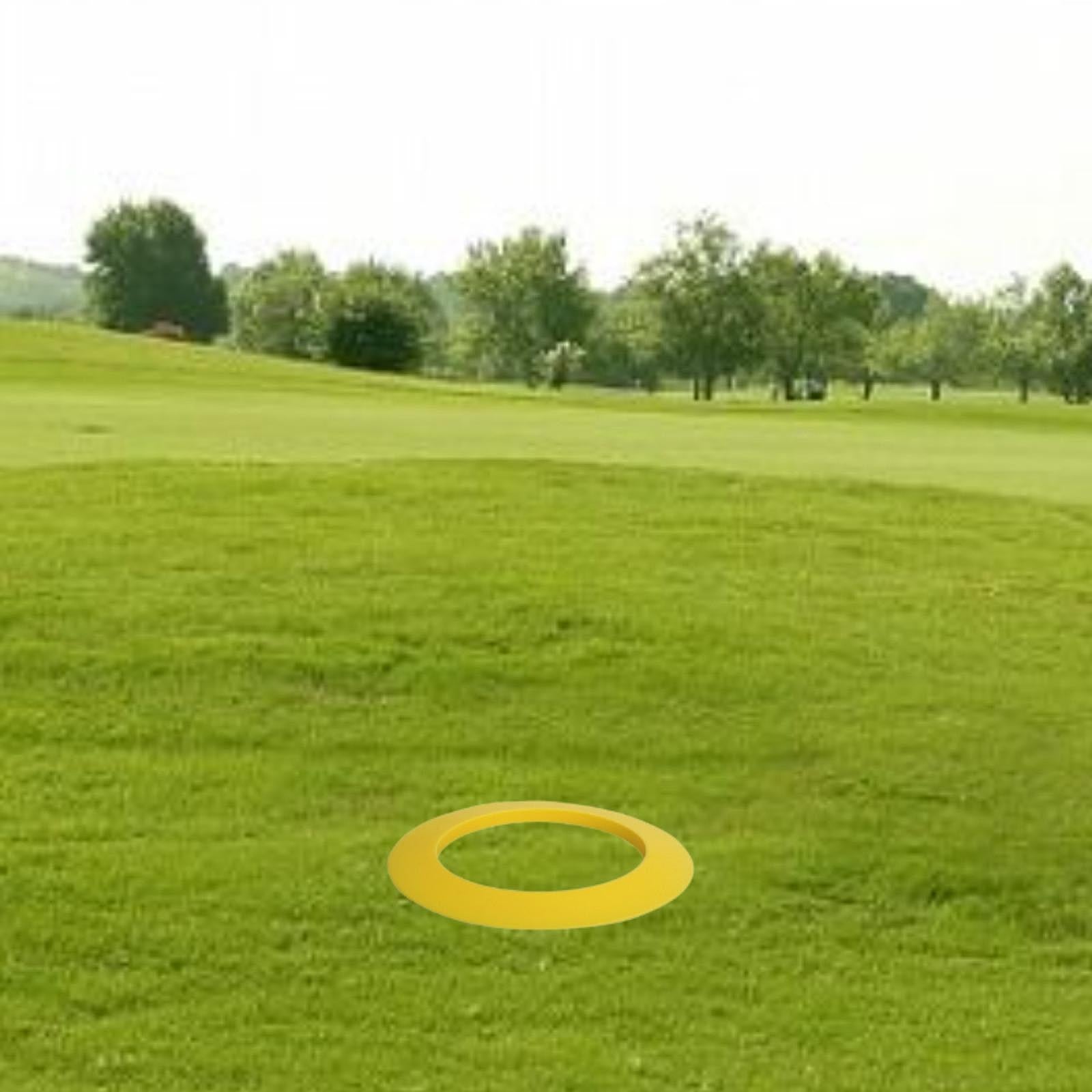 Golf Putting Cup Ring Backyard Golf Course Portable Golf Trainer Accessories Yellow