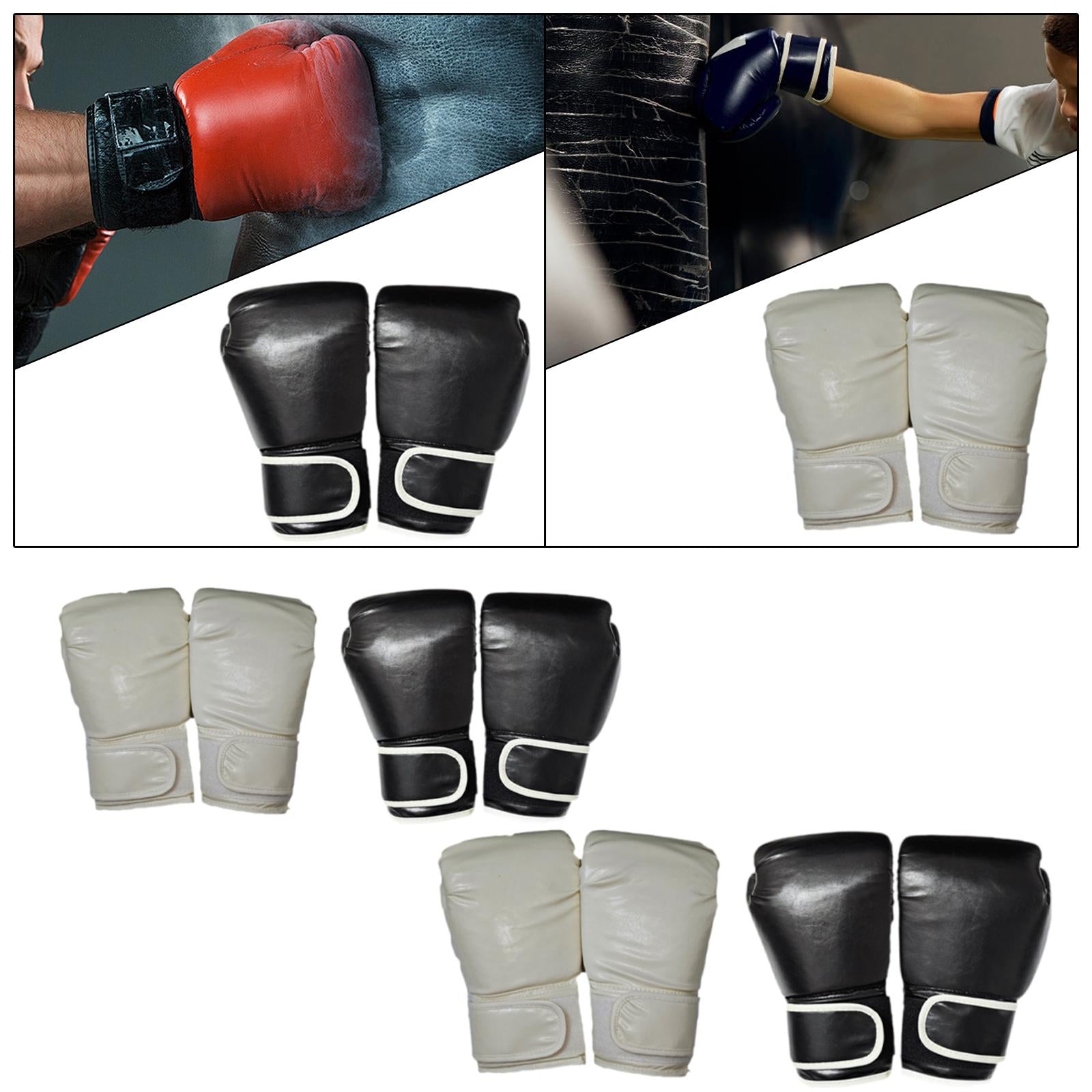 Boxing Gloves Mma Sparring Gloves for Fighting Kickboxing Punching Heavy Bag Black Child