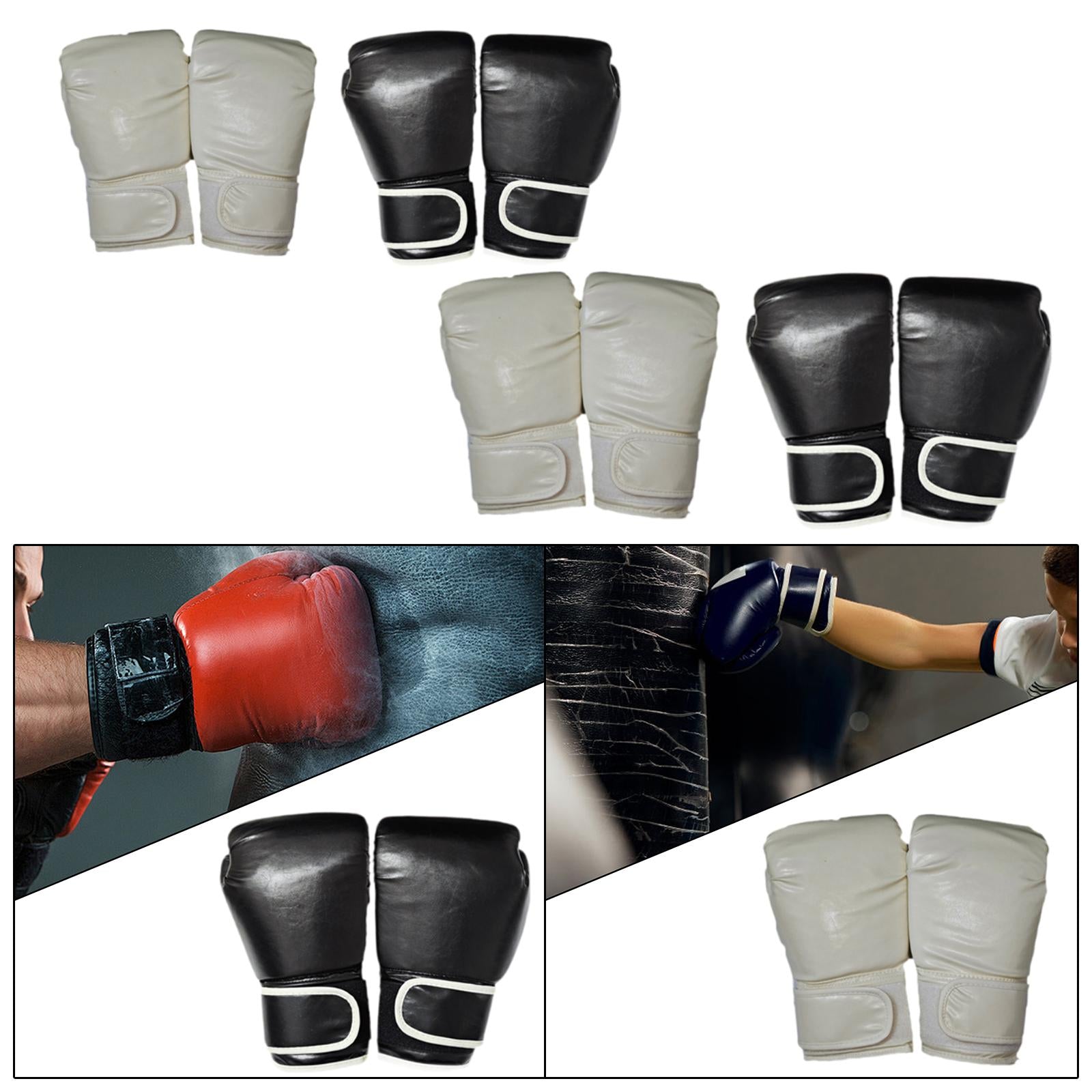 Boxing Gloves Mma Sparring Gloves for Fighting Kickboxing Punching Heavy Bag Black Child