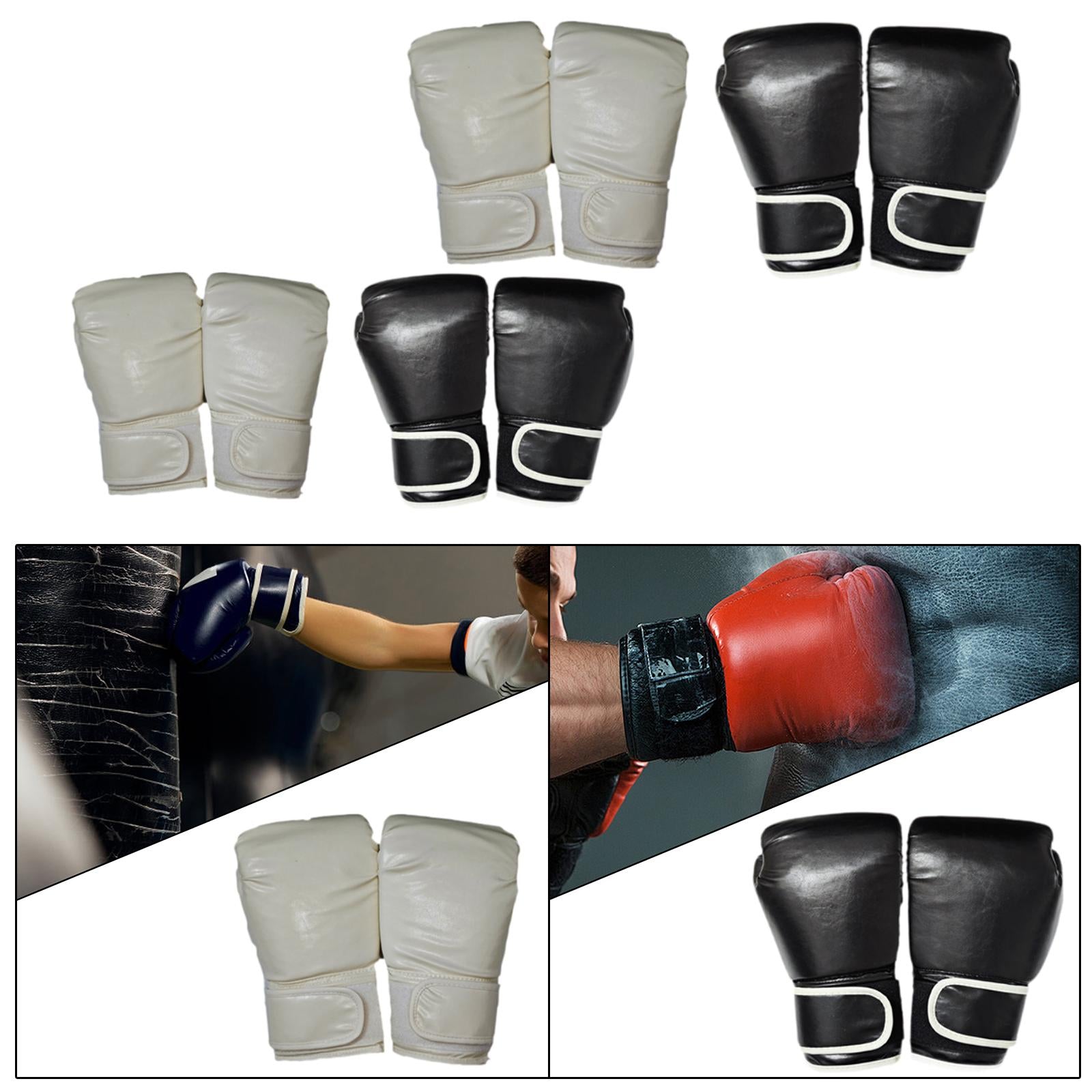 Boxing Gloves Mma Sparring Gloves for Fighting Kickboxing Punching Heavy Bag Black Child
