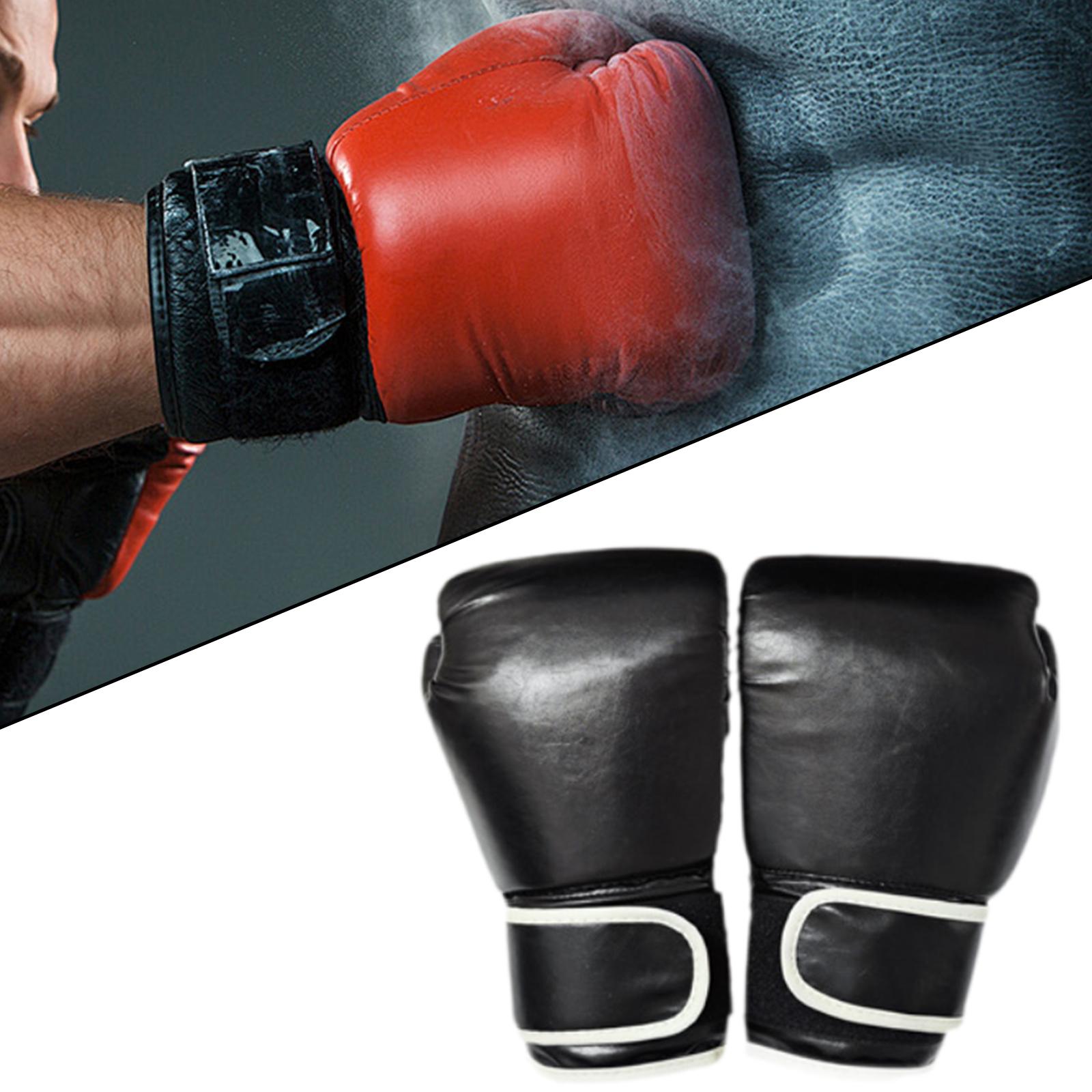 Boxing Gloves Mma Sparring Gloves for Fighting Kickboxing Punching Heavy Bag Black Adults