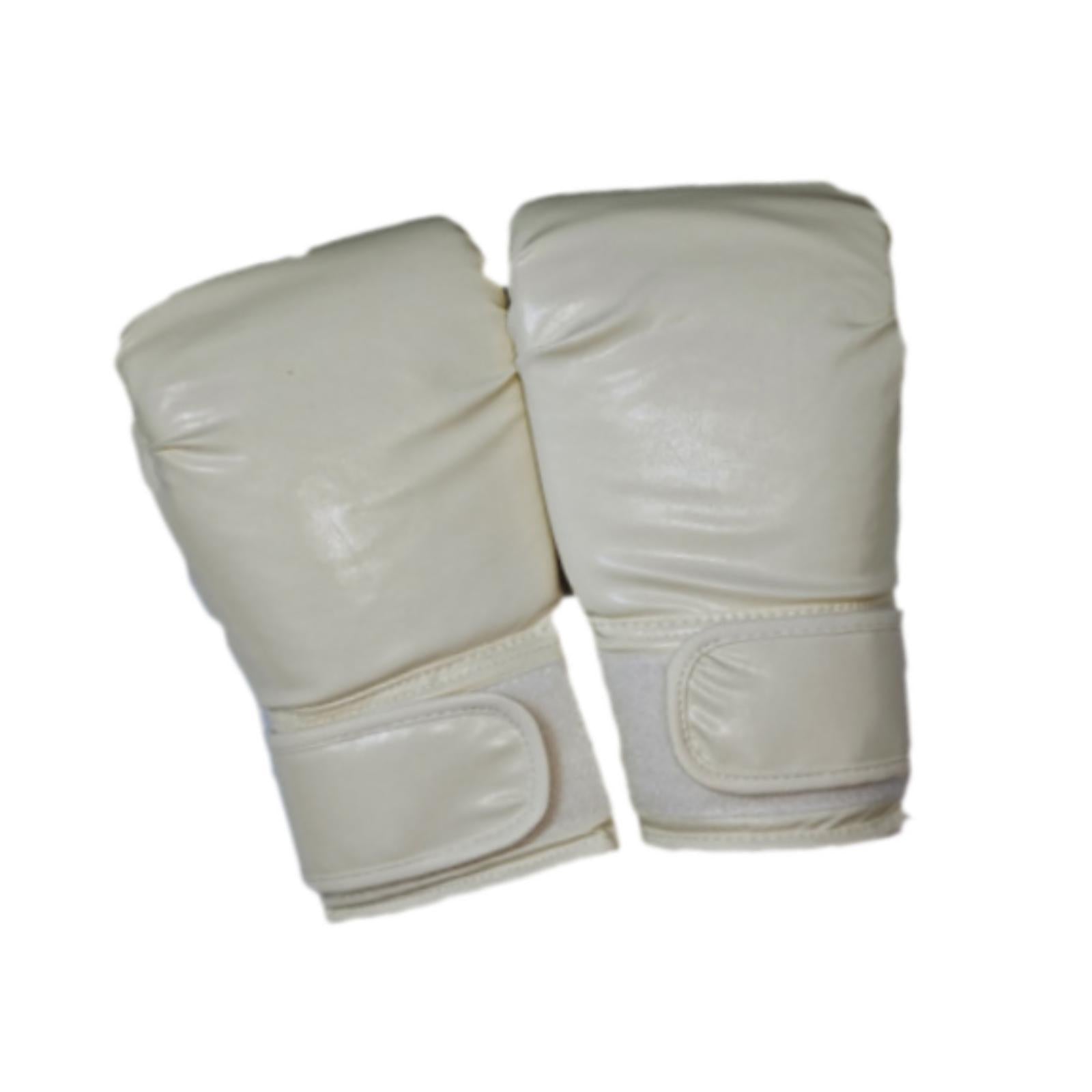 Boxing Gloves Mma Sparring Gloves for Fighting Kickboxing Punching Heavy Bag White Adults