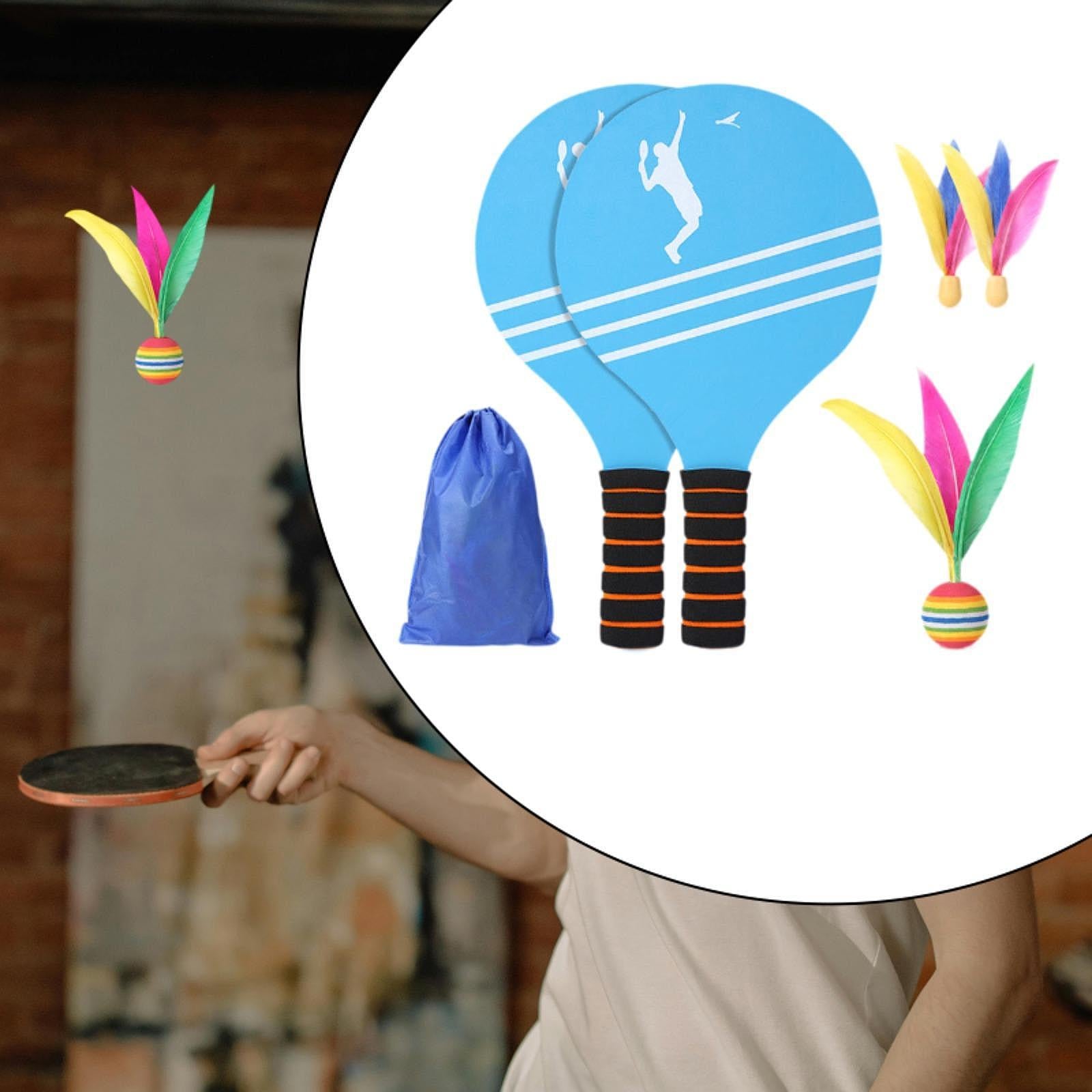 2x Kids Badminton Paddle Set Badminton Shuttlecock Set for Beach Gym Outdoor style B