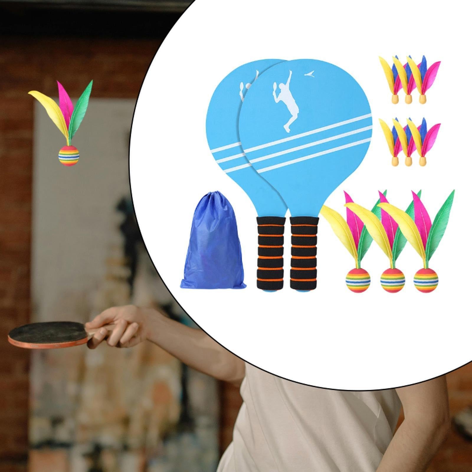 2x Kids Badminton Paddle Set Badminton Shuttlecock Set for Beach Gym Outdoor style C