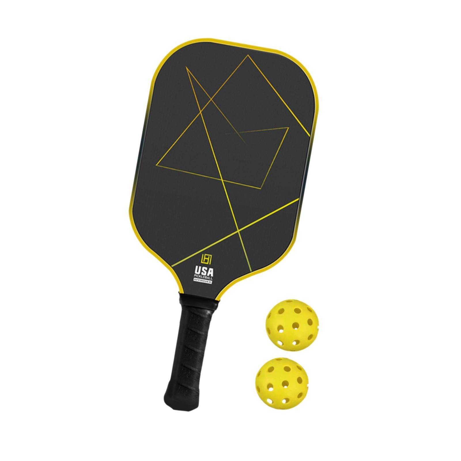 Pickleball Paddle Portable with 2 Pickle Balls for Practice Beginners Indoor Yellow