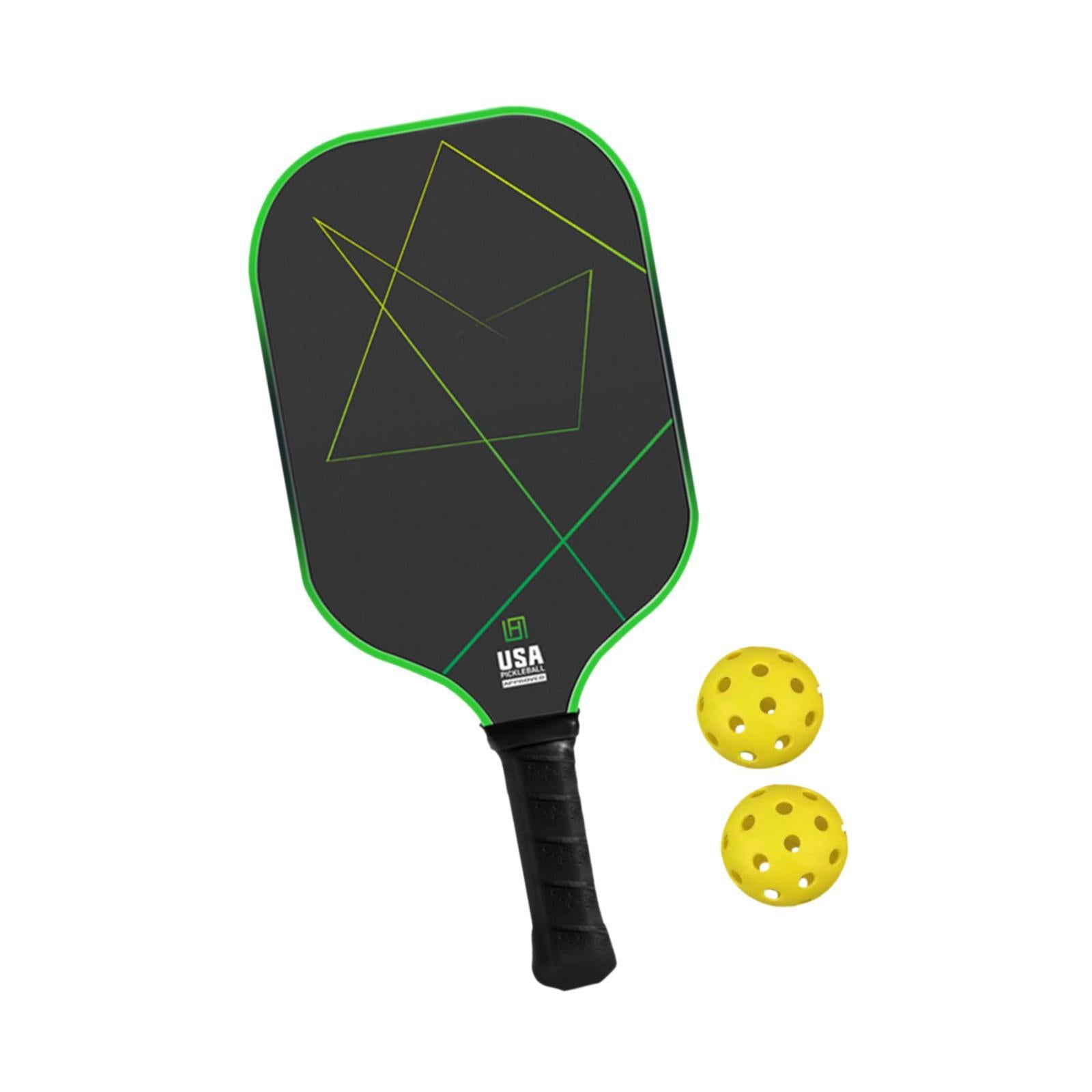 Pickleball Paddle Portable with 2 Pickle Balls for Practice Beginners Indoor Green