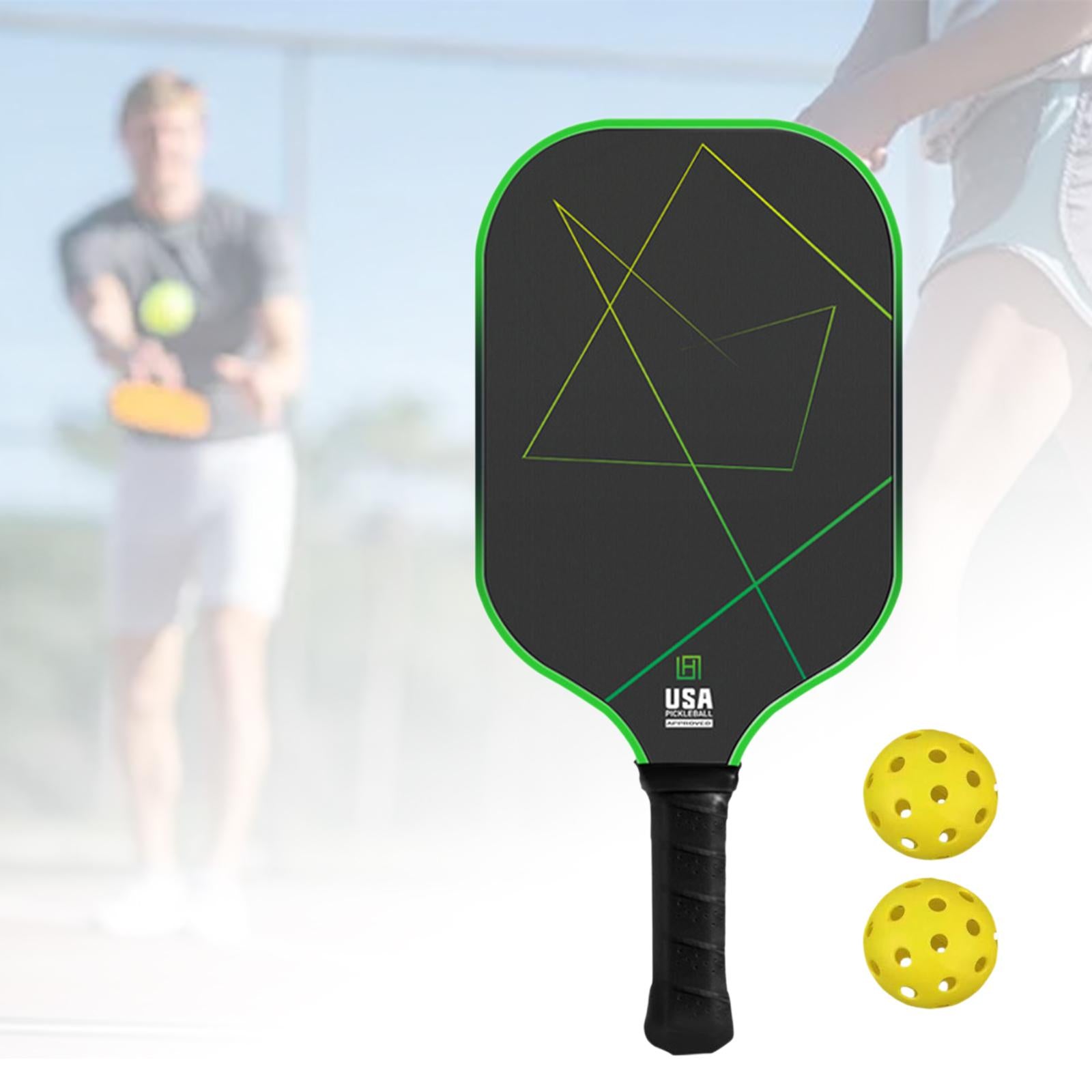 Pickleball Paddle Portable with 2 Pickle Balls for Practice Beginners Indoor Green