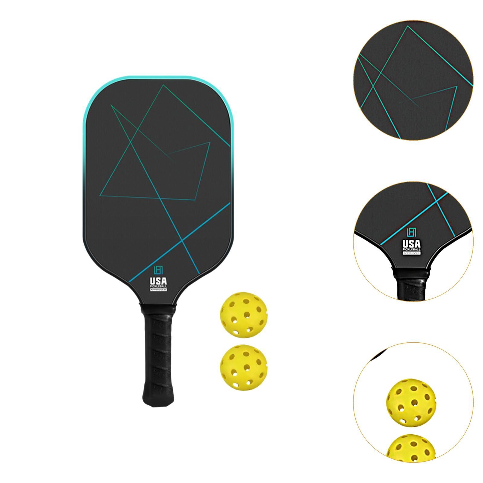 Pickleball Paddle Portable with 2 Pickle Balls for Practice Beginners Indoor Blue