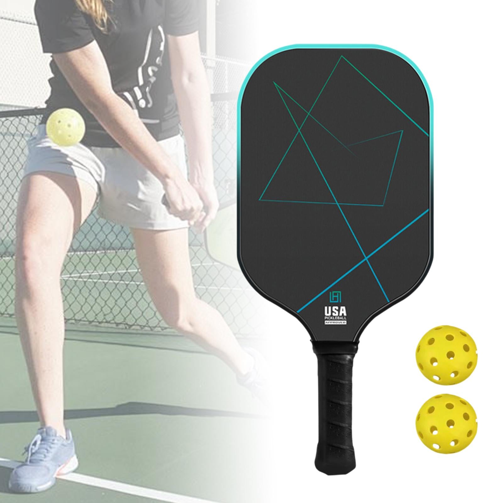 Pickleball Paddle Portable with 2 Pickle Balls for Practice Beginners Indoor Blue